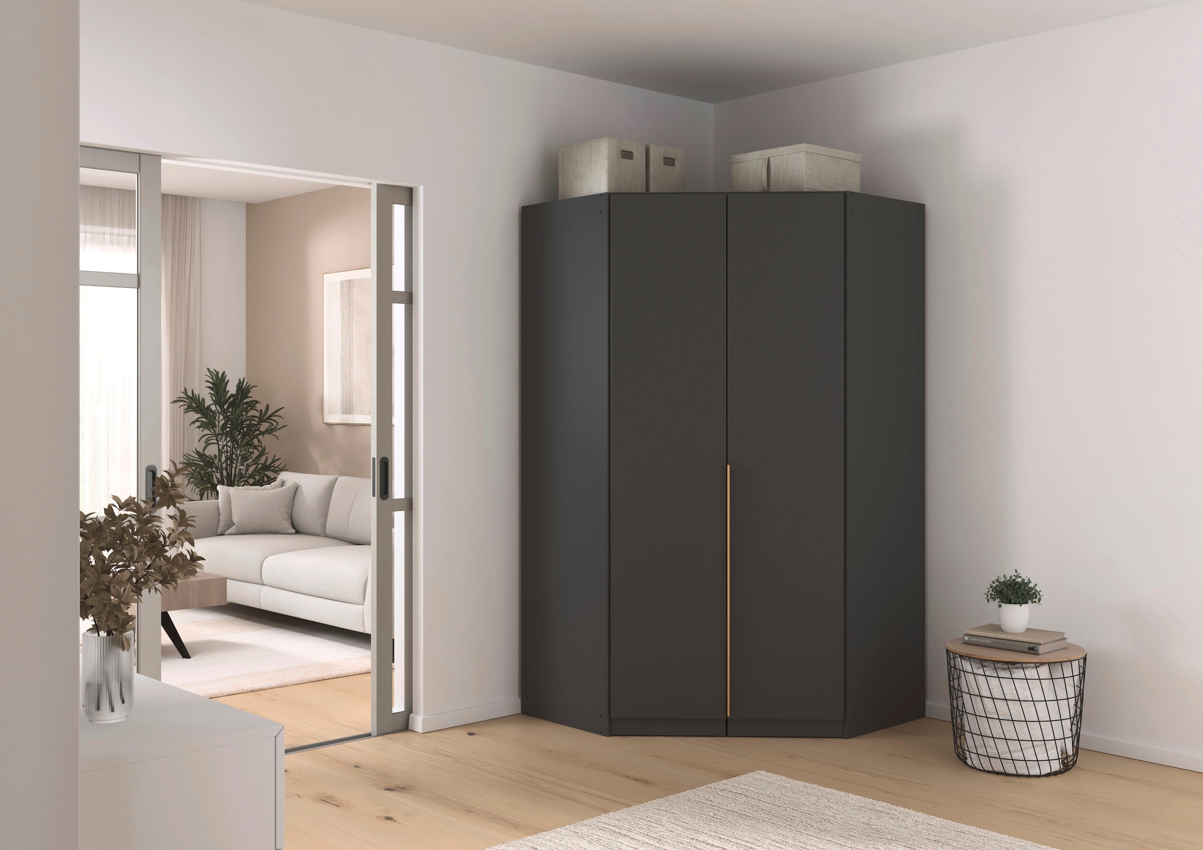 OTTO home Kleiderschrank »Mehrzweckschrank Aktenschrank Möbel Mietswohnung Garderobe AGORDO« voll ausgestattet für kleine Räume geeignet MADE IN GERMANY