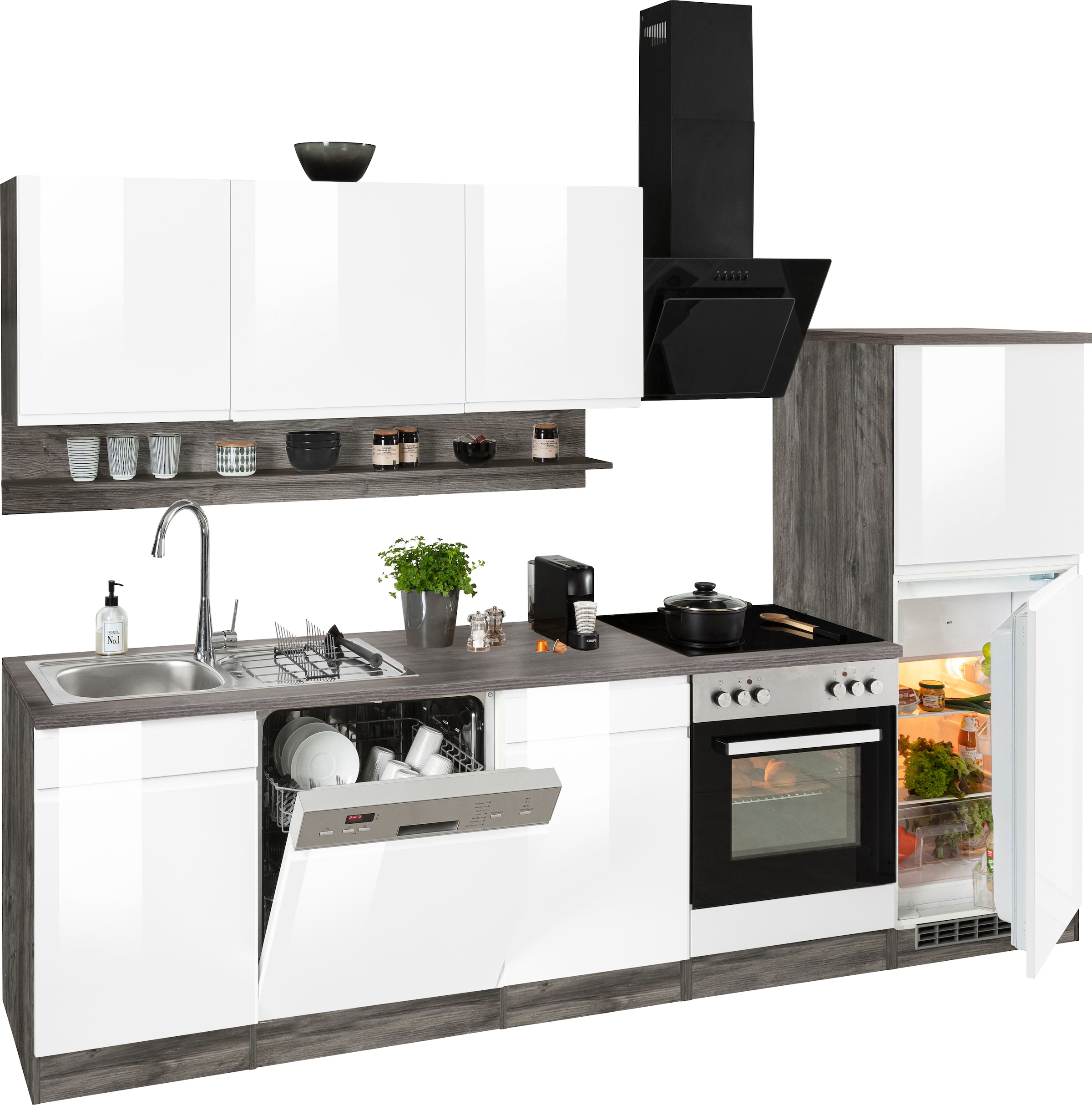 KOCHSTATION Küchenzeile »KS-Virginia« Breite 280 cm, wahlweise mit E-Geräten