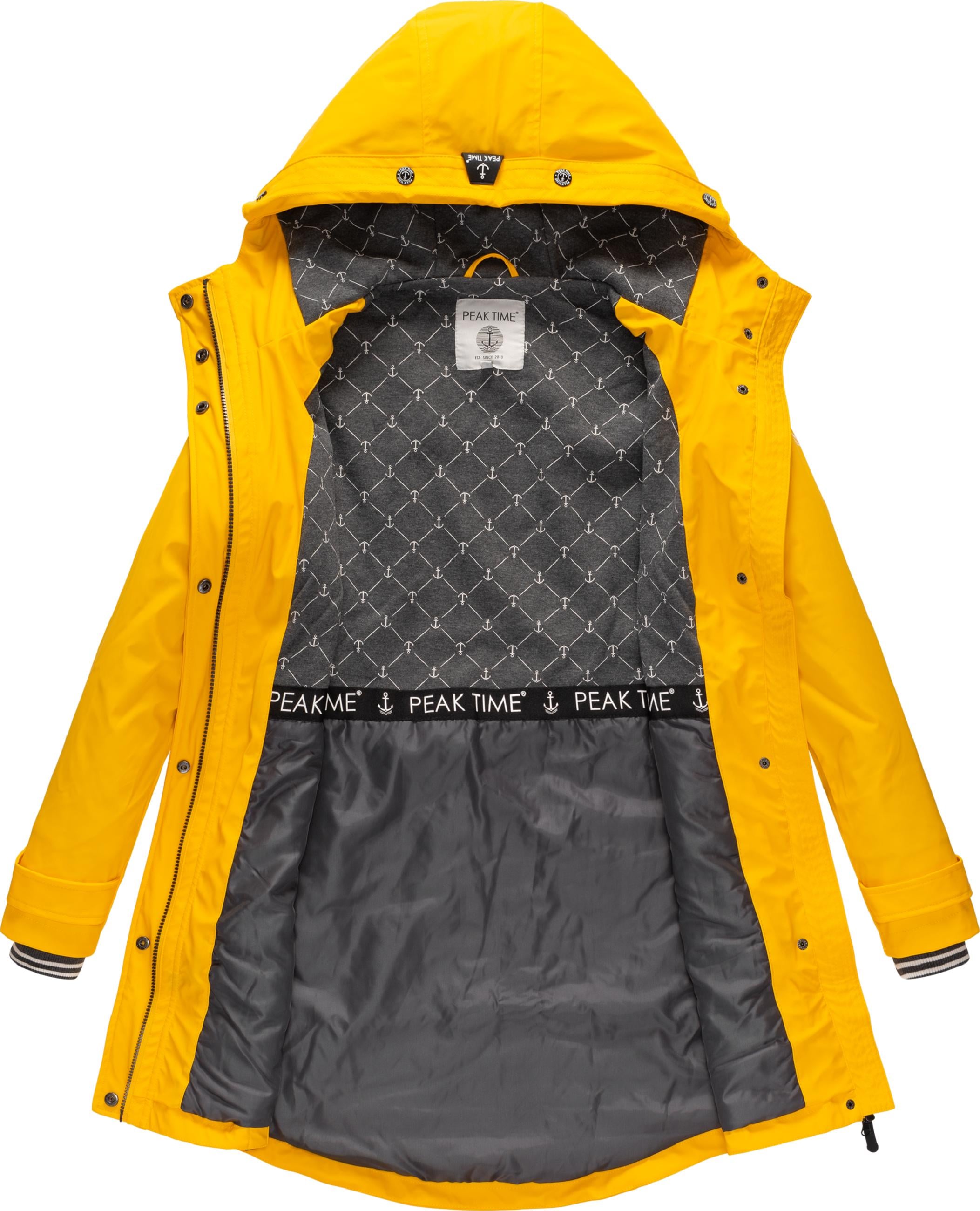 PEAK TIME Regenmantel »Regenjacke L60042«, stylisch taillierter Regenmantel für Damen