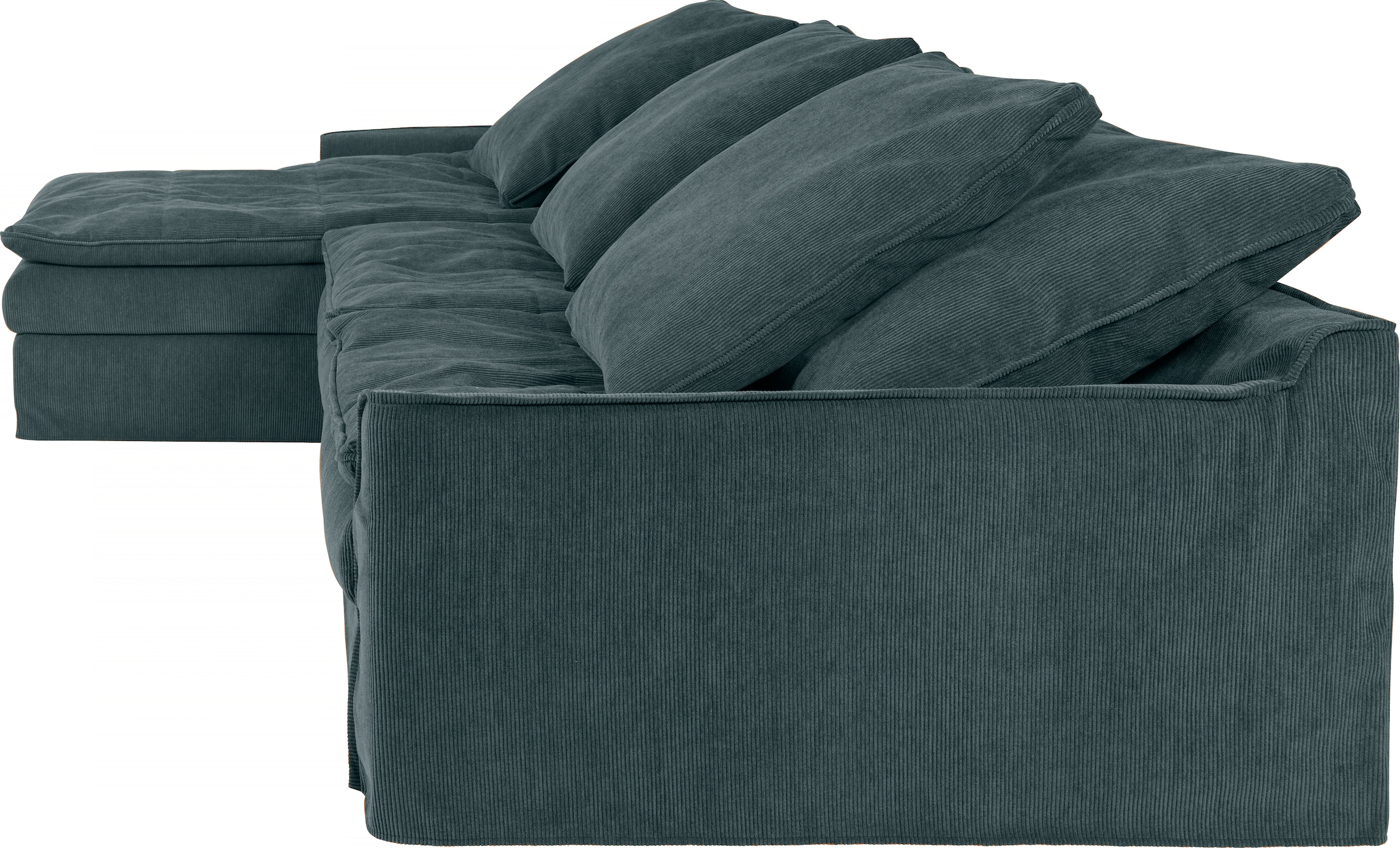 furninova Big-Sofa »Sake, Kuschel-Megasofa, Relaxsofa, leger und sehr bequem, viel Platz«, mit 6 Rückenkissen, abnehmbarer Hussenbezug, L-Form