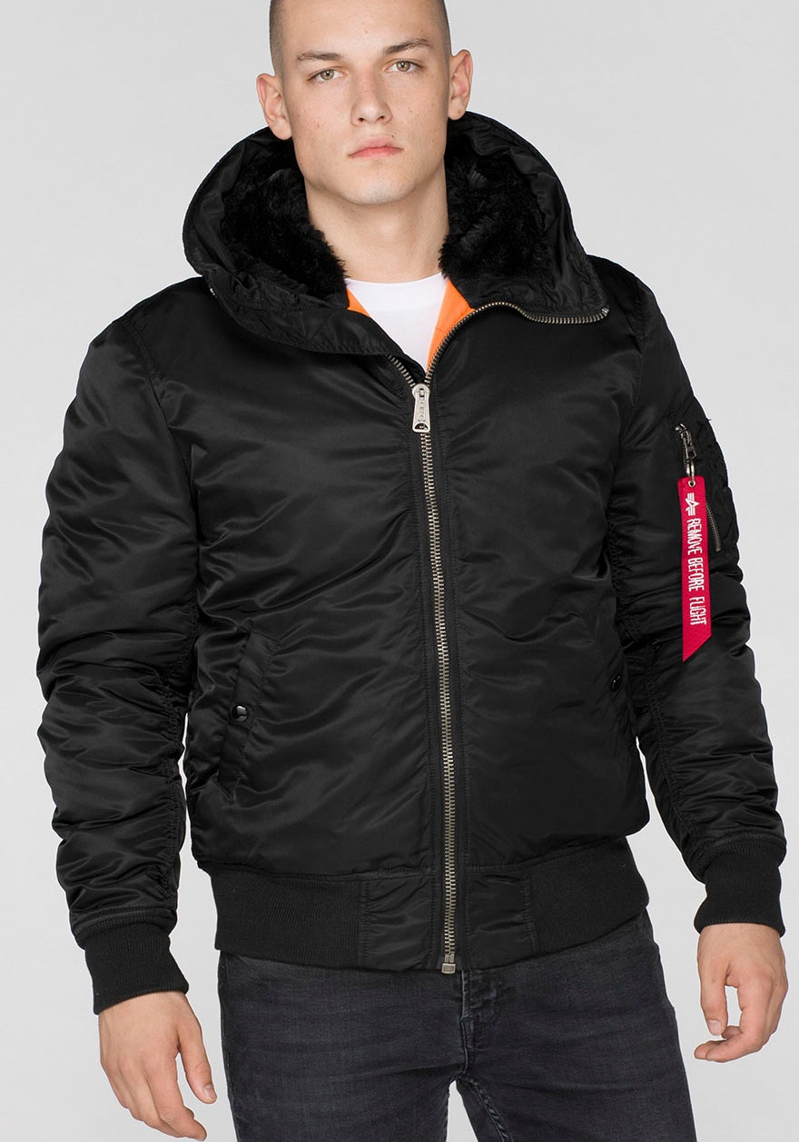 Alpha Industries Herren Bomberjacke »MA-1 HOODED« mit Kapuze in schwarz, Größe S