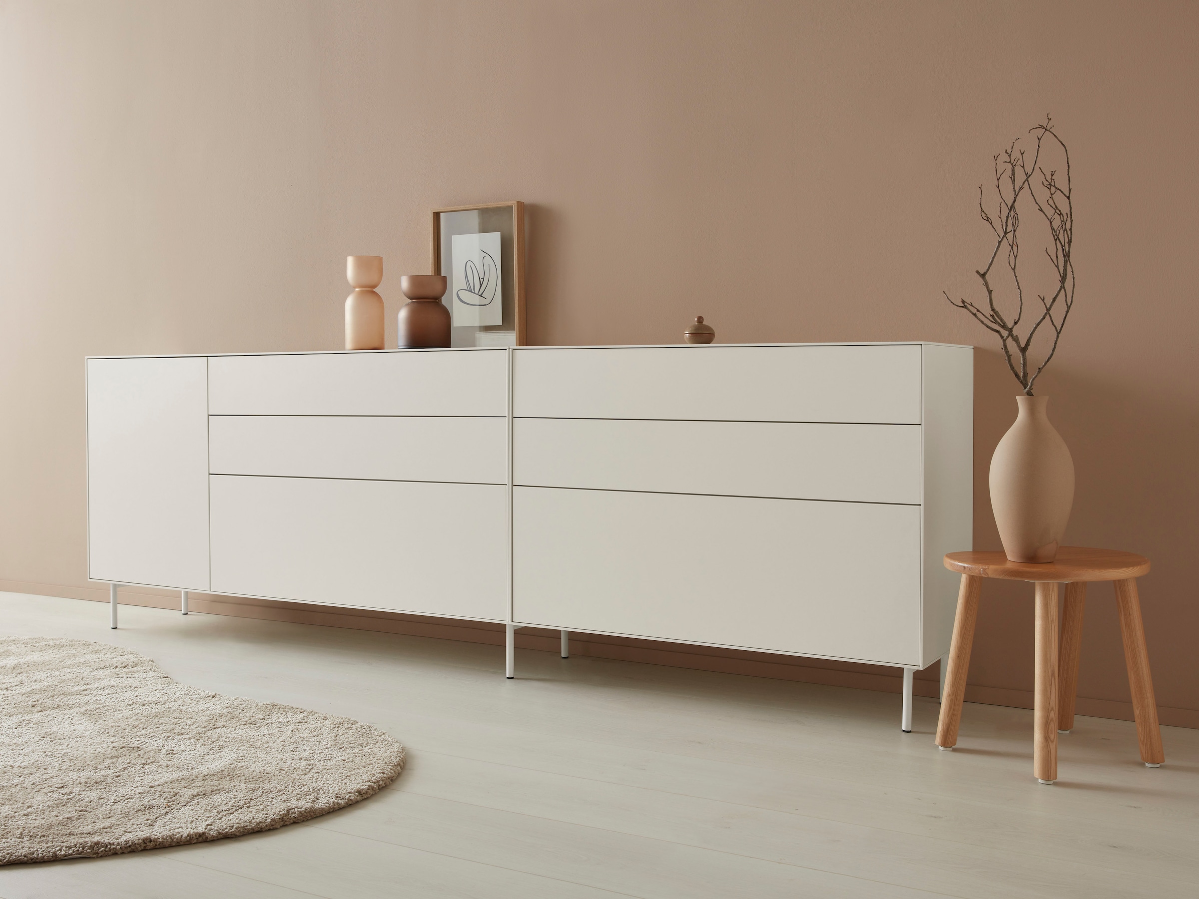 LeGer Home by Lena Gercke Sideboard »Essentials«, Breite: 167cm, MDF lackiert, Push-to-open-Funktion