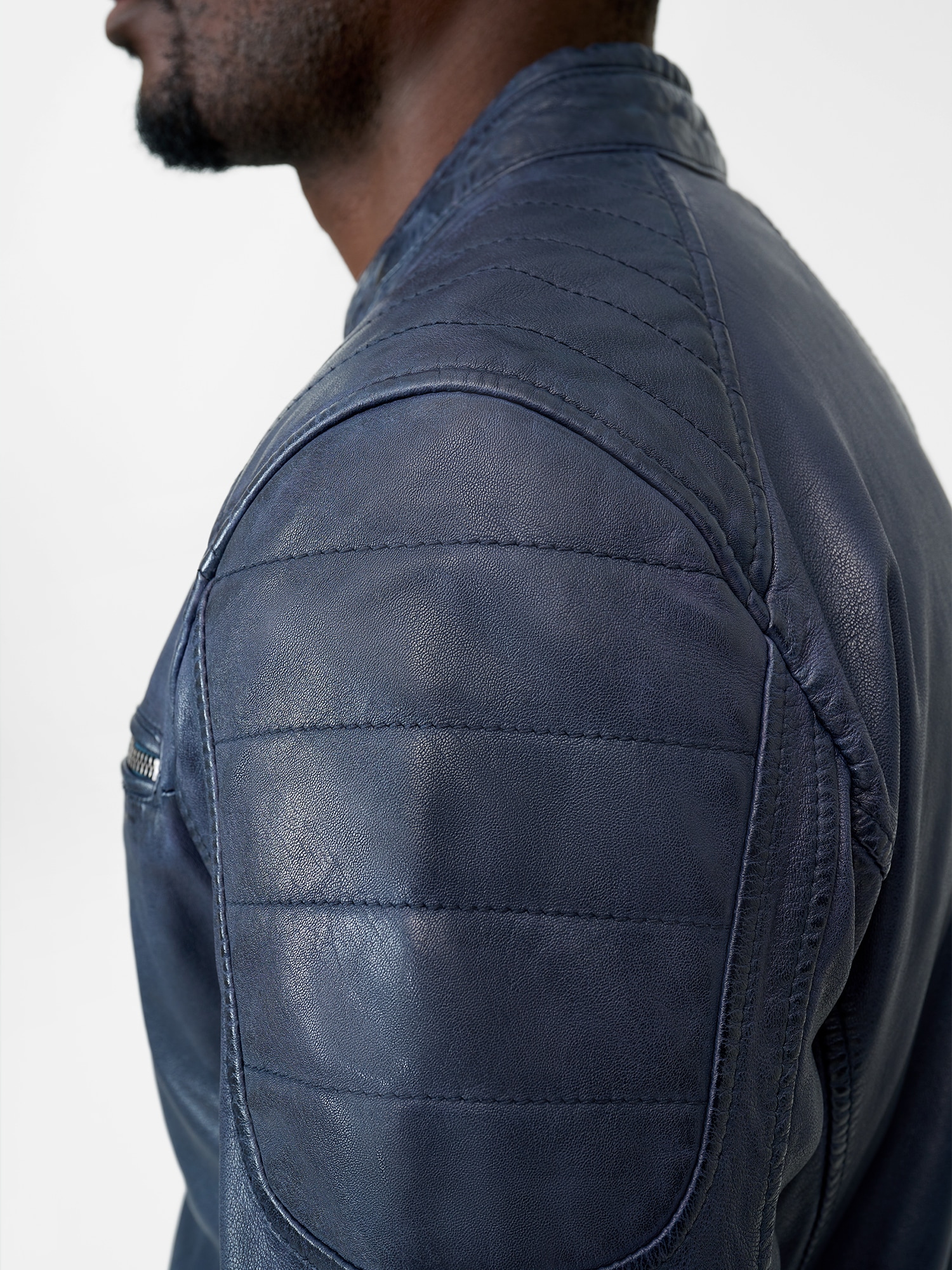 RICANO Bikerjacke »Lederjacke Gerard« ohne Kapuze Handgefertigt aus echtem Leder