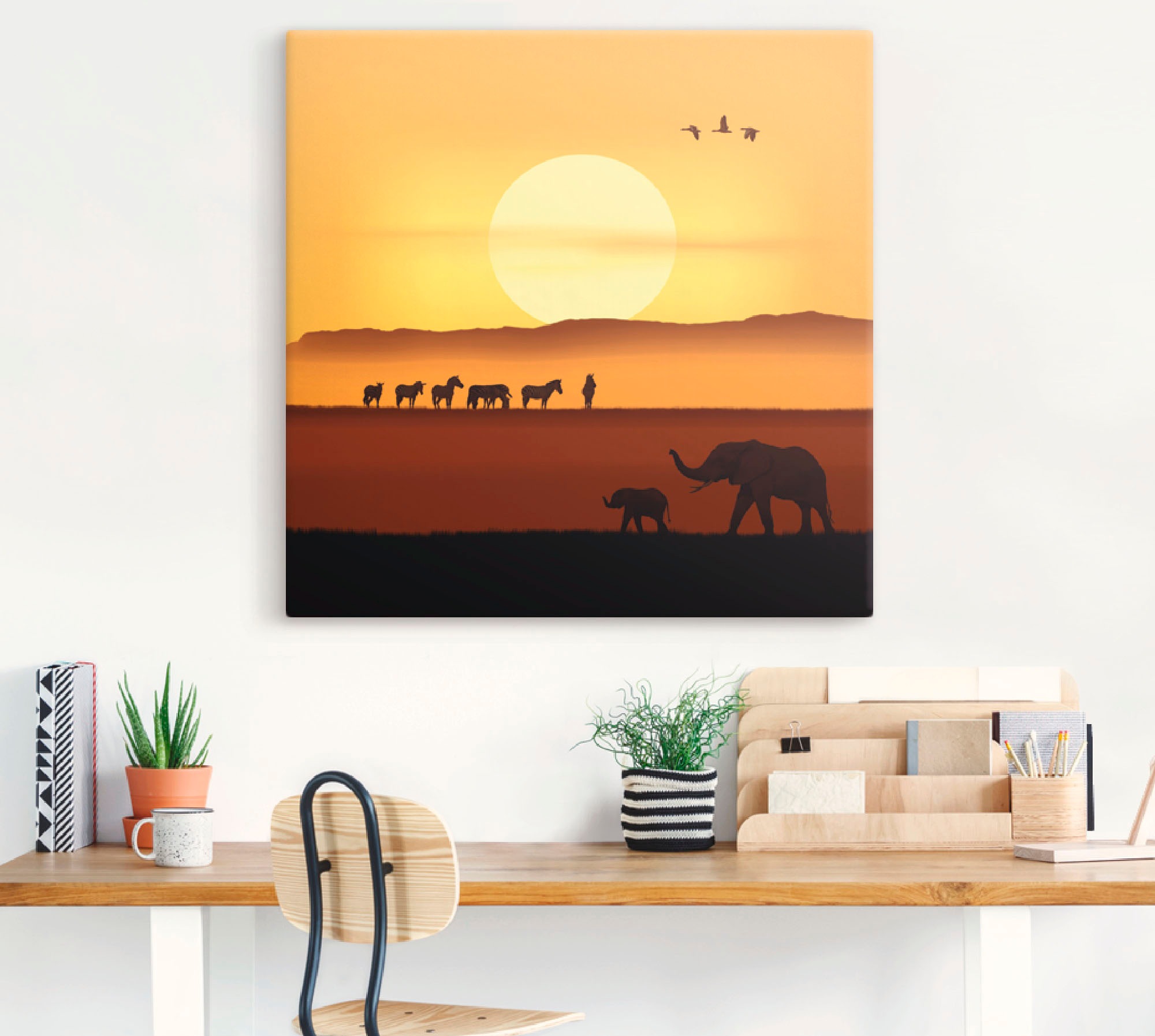 Artland Wandbild »Ein Morgen in Savanne«, Wandaufkleber St.), OTTO Wildtiere, Poster als versch. (1 bei Alubild, Leinwandbild, Größen der afrikanischen in oder