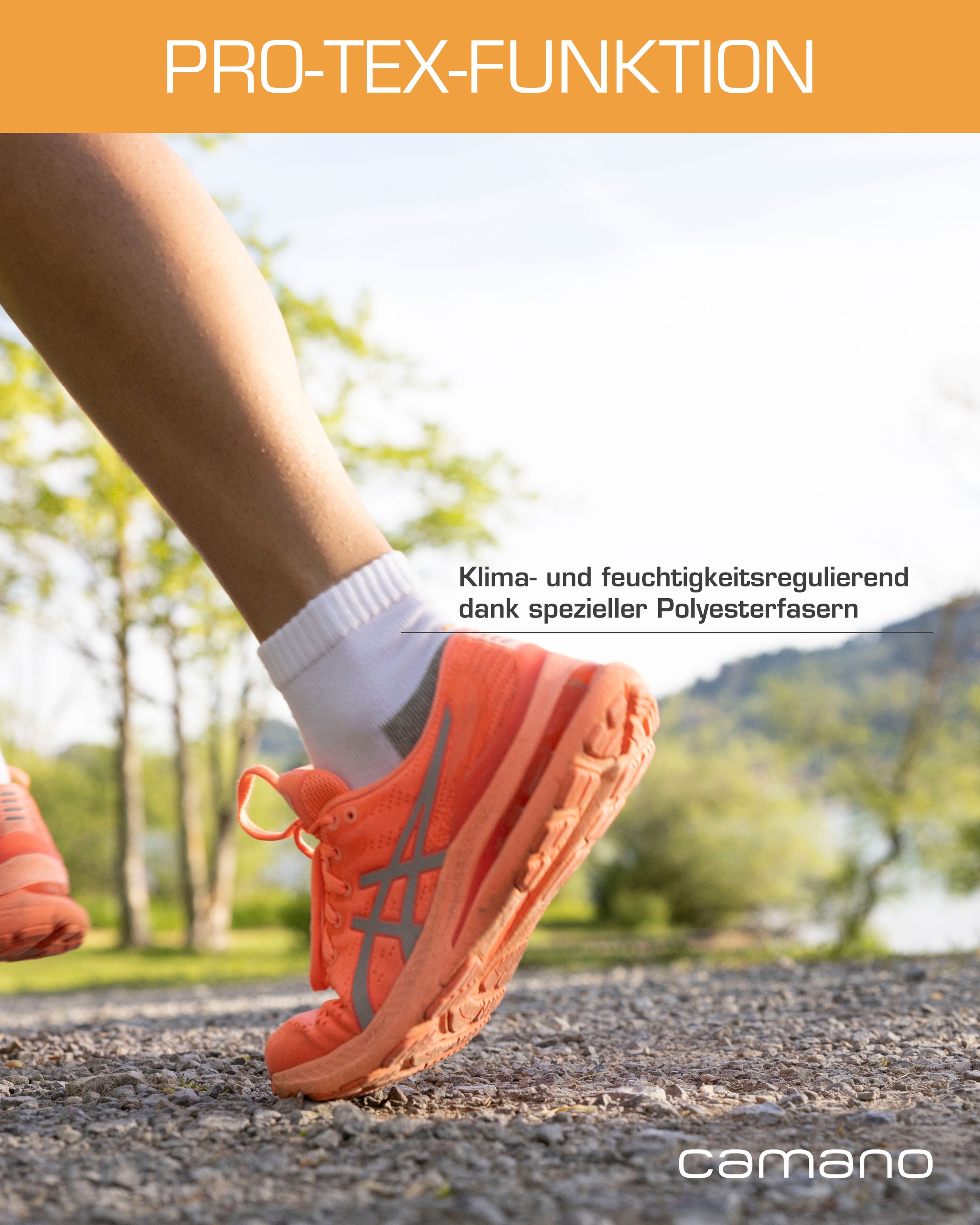 Camano Sportsocken »function«, (4er Pack), mit entlastender Halbplüschsohle