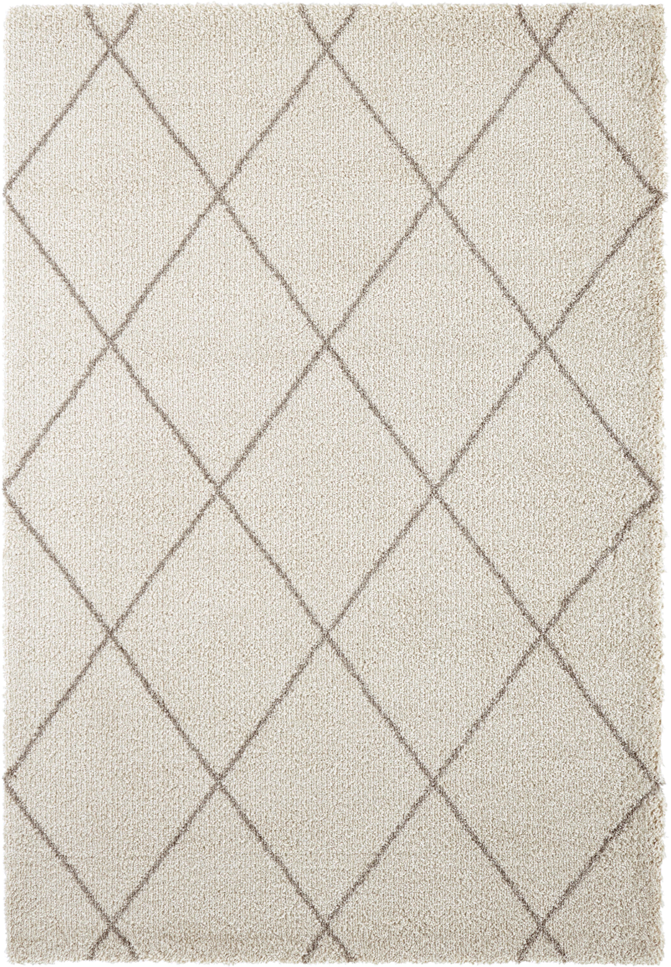 Leonique Hochflor-Teppich »Belle«, rechteckig, 35 mm Höhe, Rauten-Design, weiche Haptik