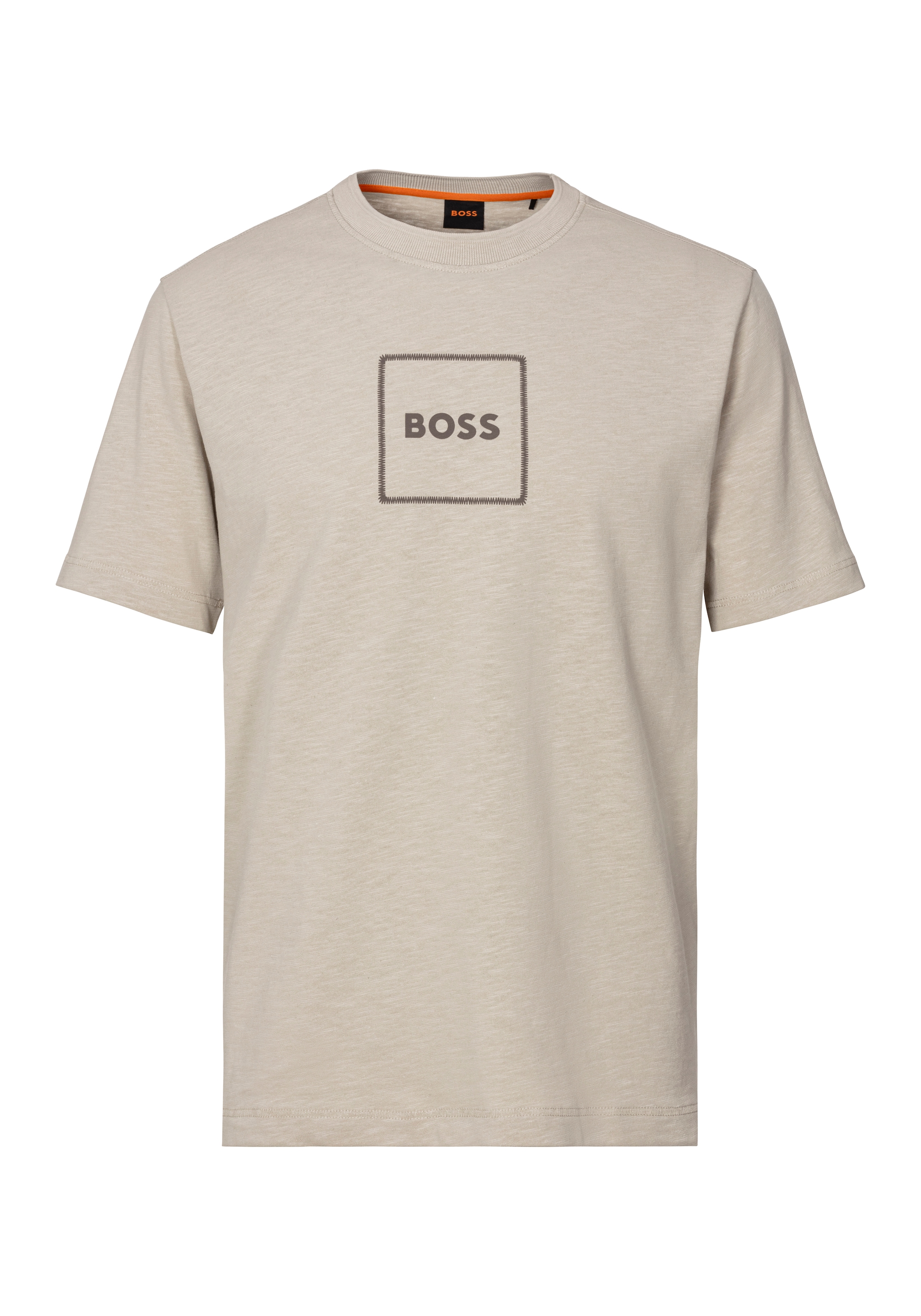 BOSS ORANGE T-Shirt »Te_linenlogo«, mit BOSS Schriftzug