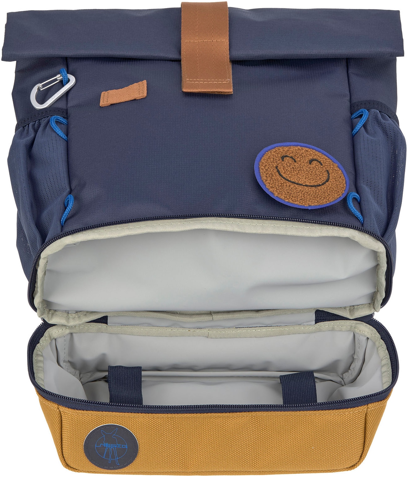 LÄSSIG Kinderrucksack »Little Gang, Mini Rolltop Backpack, navy« Reflektoren aus recycelten PET-Flaschen