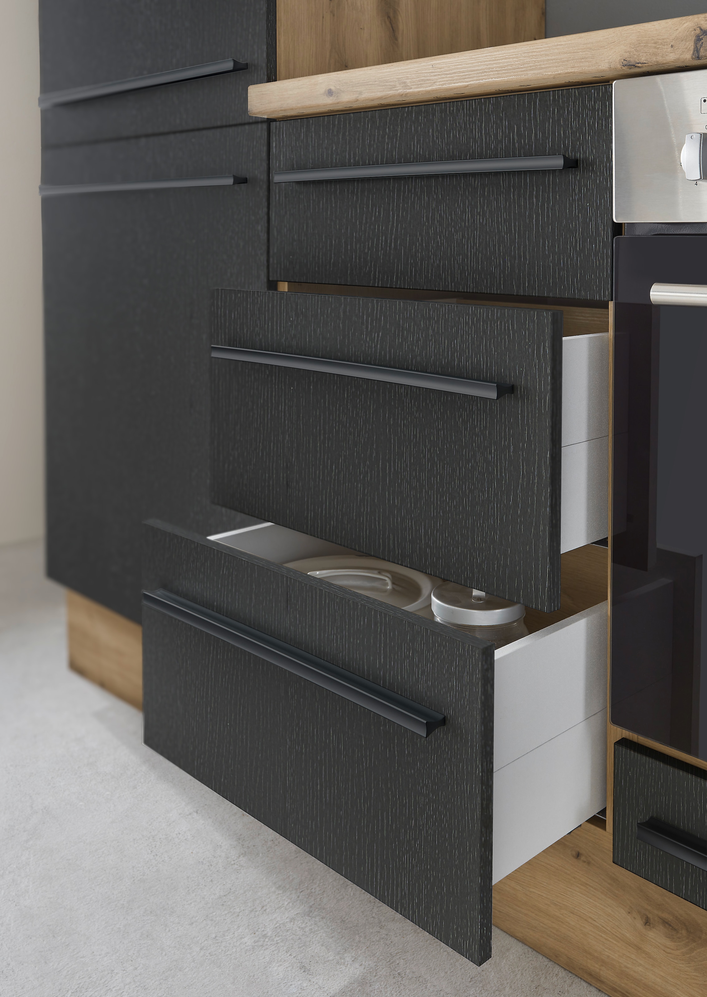KOCHSTATION Winkelküche »Florida, Stellbreite 250x165 cm«, wahlweise mit E-Geräten, mit Softclose für Türen und Schubkästen