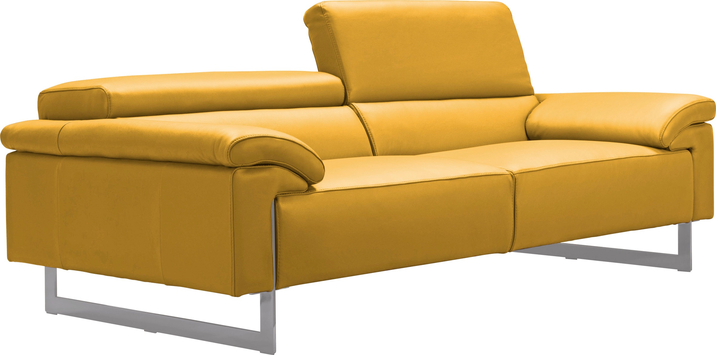 Egoitaliano 2,5-Sitzer »Malika, Designsofa mit hohem Sitzkomfort, edel und bequem«, inkl. Kopfteilverstellung und chromfarbenen Metallfüßen