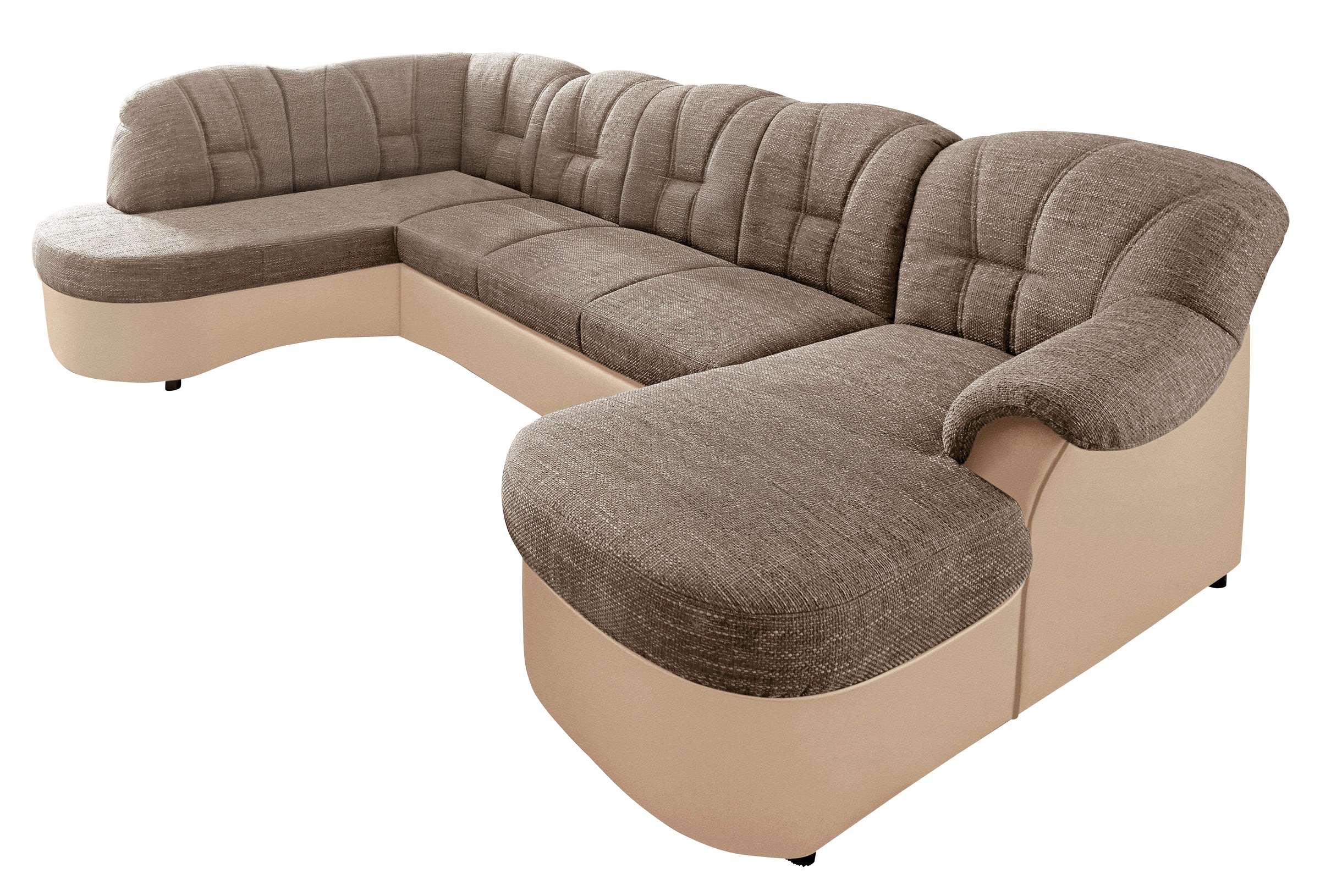 DOMO collection Wohnlandschaft »FLORES 293x180x86 cm, hochwertig, komfortabel, U-Form« wahlw. mit Bettfunktion, wahlw. mit Federkern,  Unser Dauertiefpreis