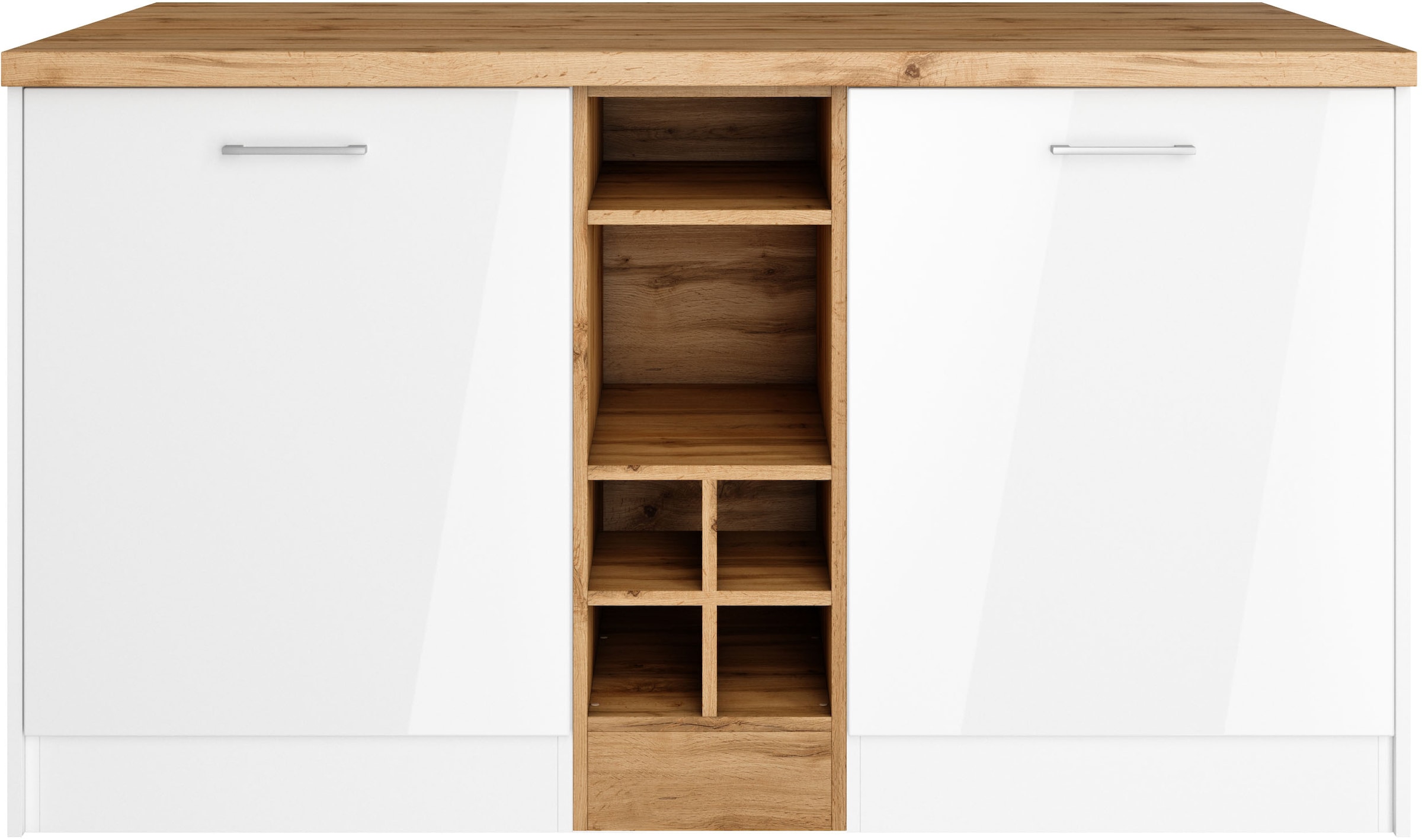 KOCHSTATION Kücheninsel »KS-Milan«, Stellmaß 153/100 cm, viel Stauraum, Lebensmittelpunkt: Küche