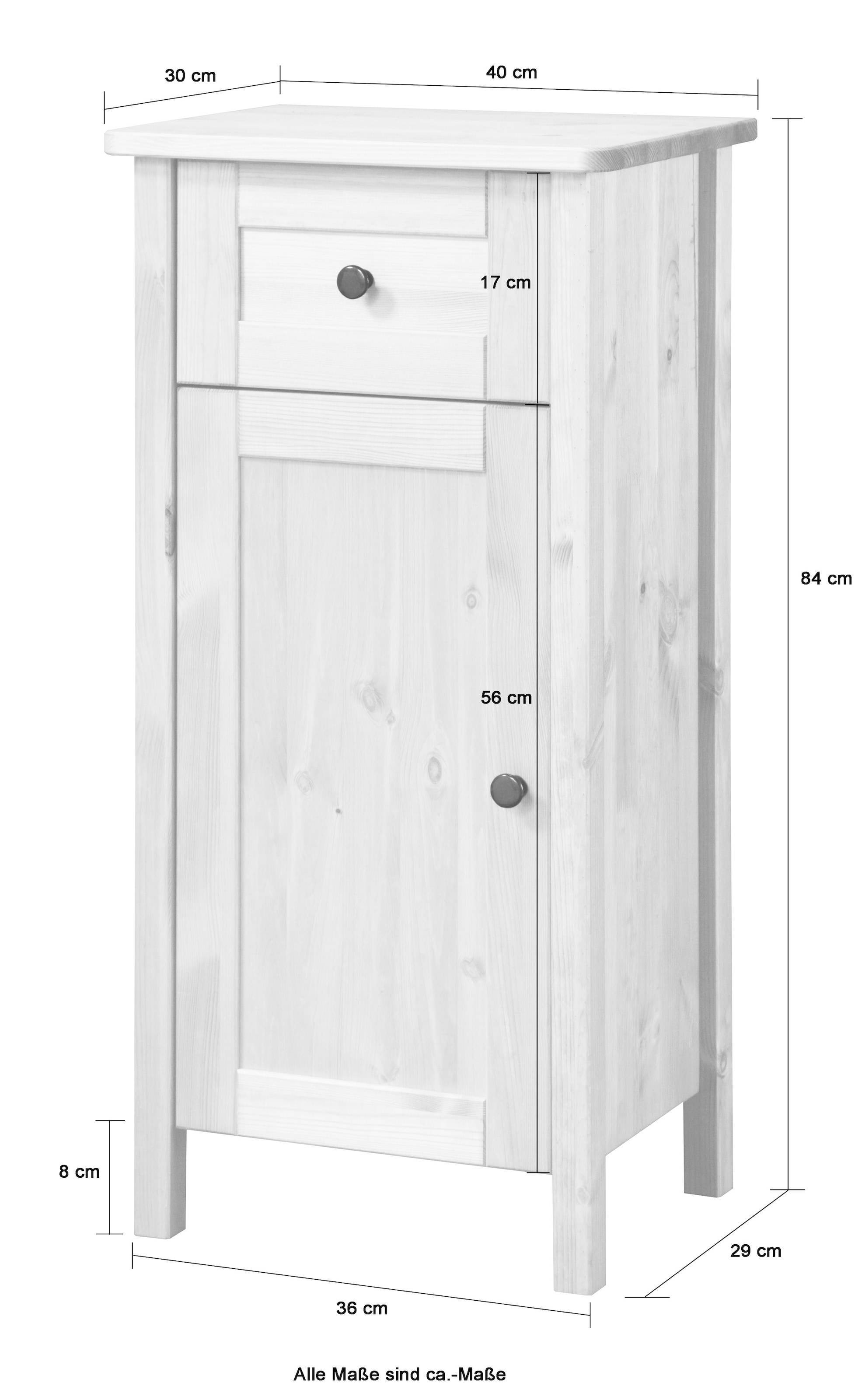 welltime Unterschrank »Sylt«, Breite 40 cm, aus Massivholz Kiefer