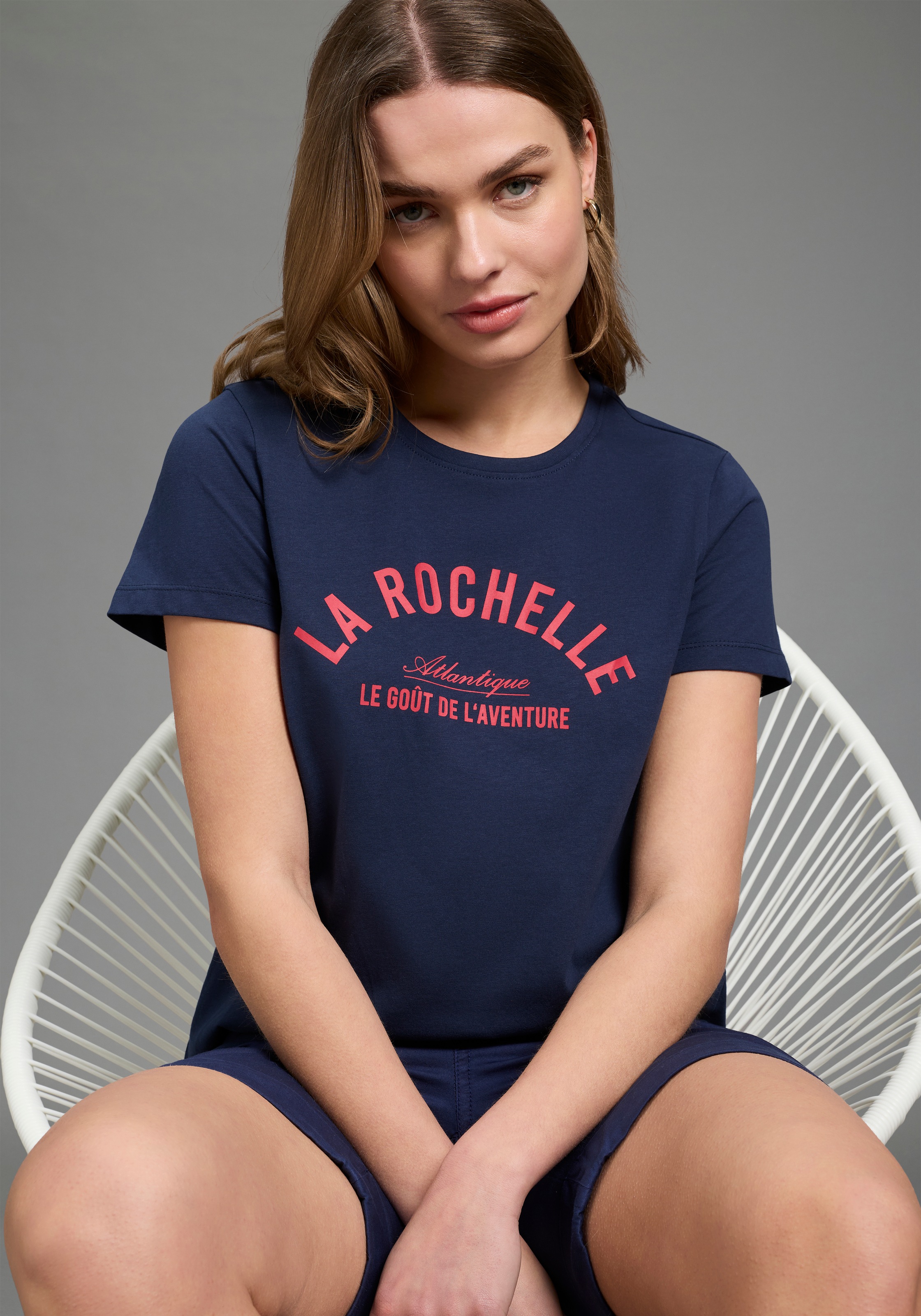 KangaROOS T-Shirt schmale Passform, Kurzarm, Rundhalsausschnitt, aus Single Jersey