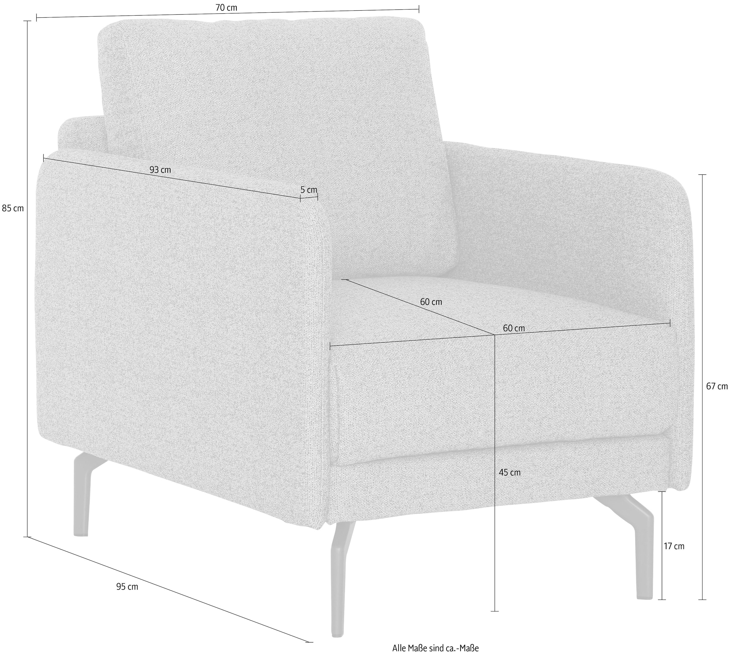 Creation BY ROLF BENZ Sessel »CR.450, Designsessel, Loungesessel«, Armlehne sehr schmal, Breite 70 cm, Alugussfuß Umbragrau