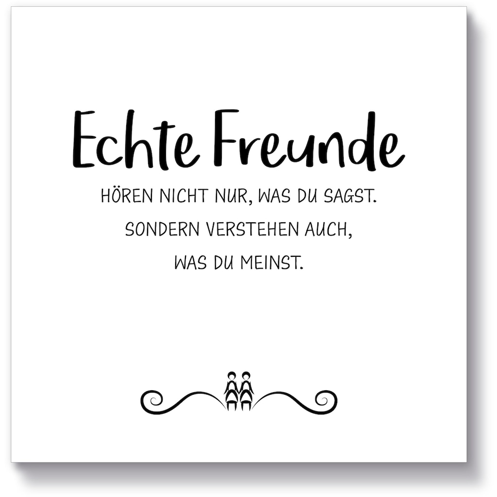 Artland Holzbild »Echte Freunde«, Sprüche & Texte, (1 St.)