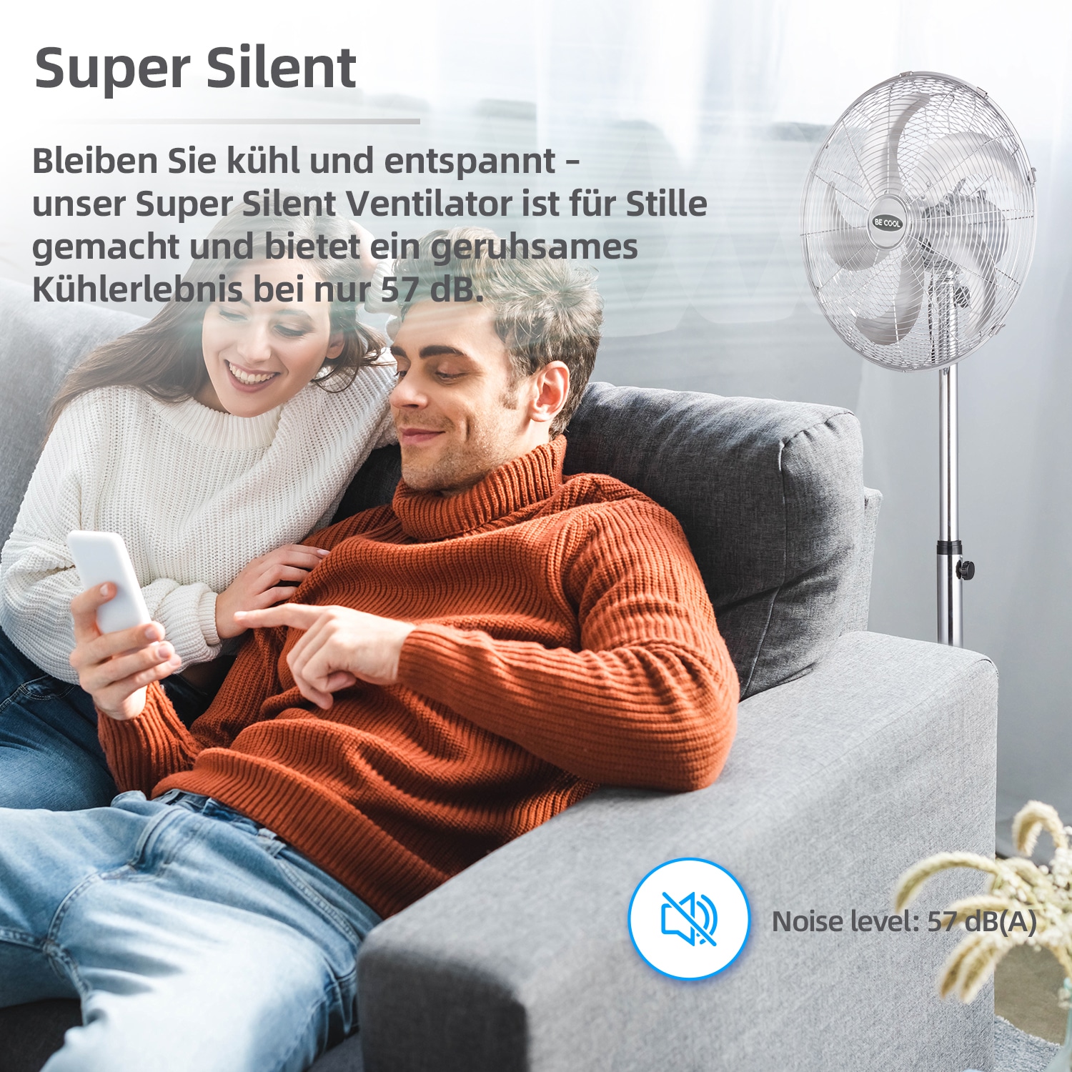 be cool Standventilator »BC40MSTF2205SS«, 40 cm Durchmesser