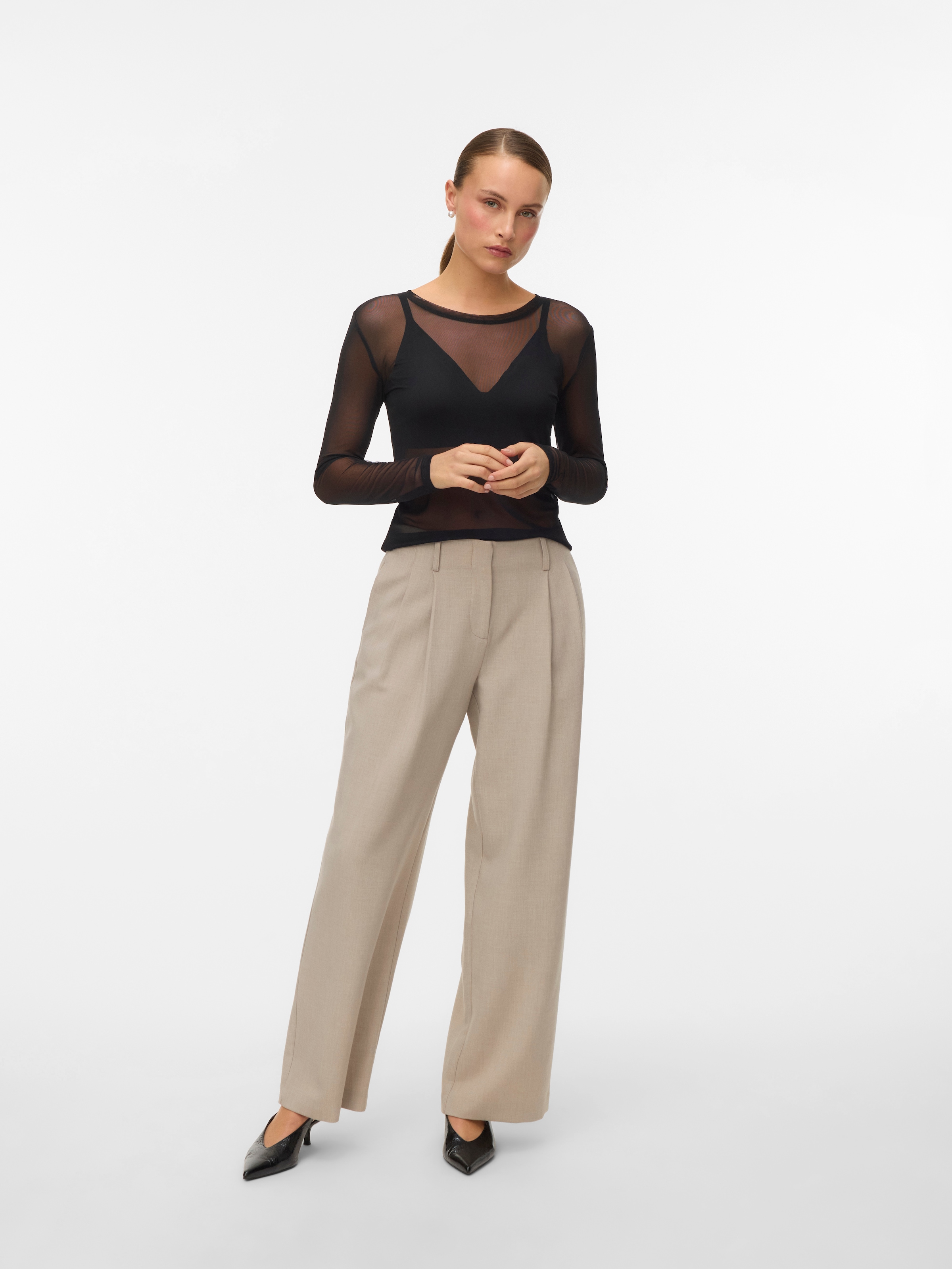 Vero Moda Langarmshirt »VMLOVA LS MESH TOP JRS NOOS«