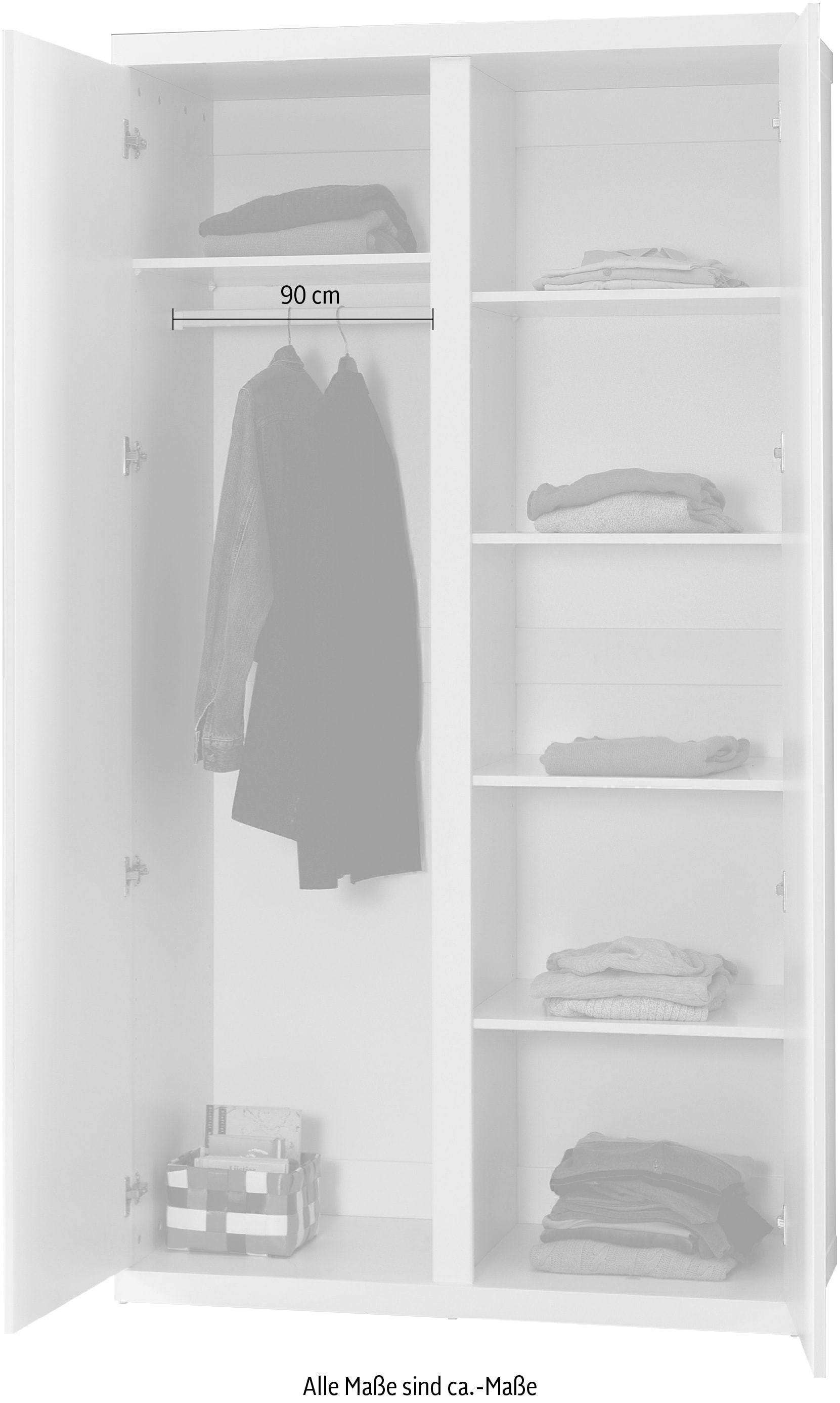 Weiß gradlinigem Vipack Kleiderschrank 2-trg. bei Geräumiger Kleiderschrank, OTTO Design, in online Ausf.