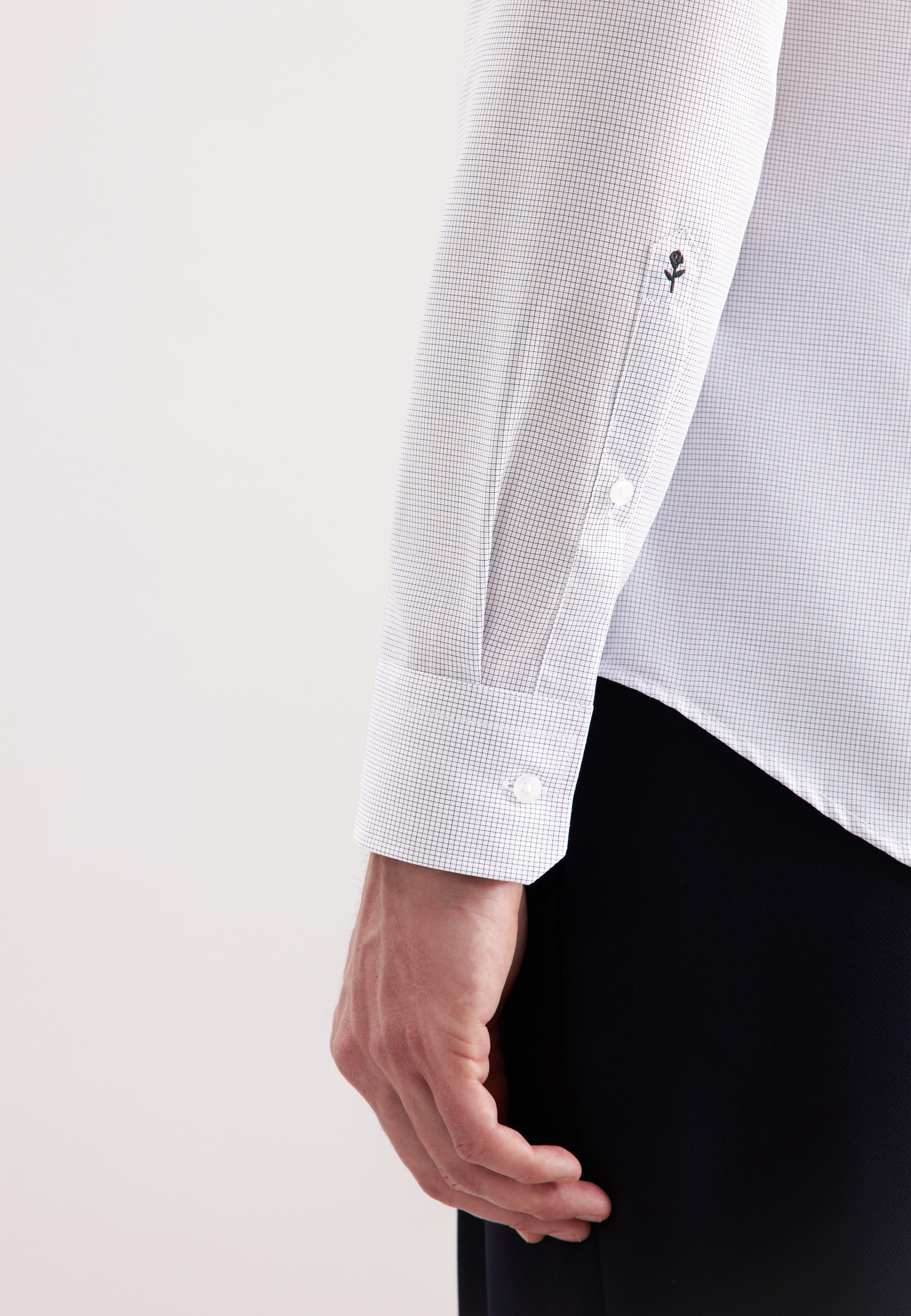 seidensticker Businesshemd »Schwarze Rose« Slim 1/1 Kentkragen Karo