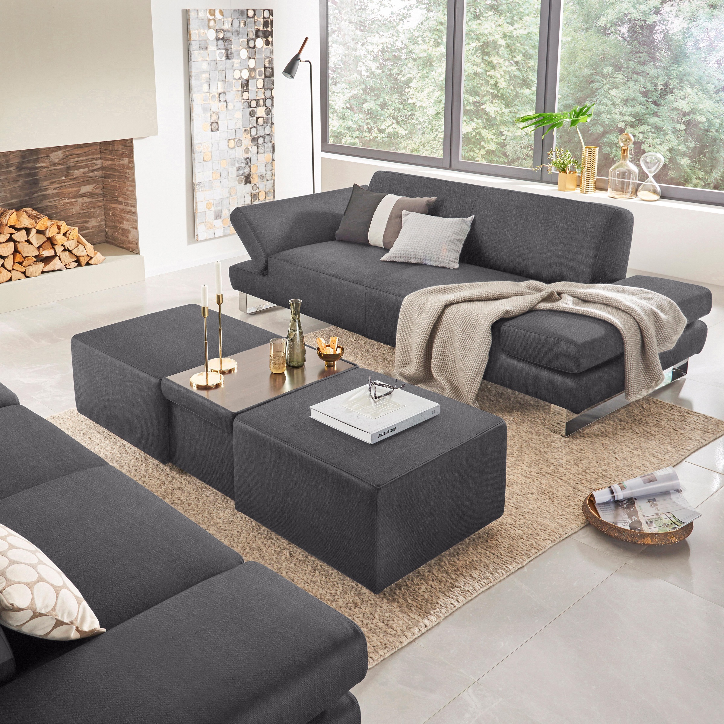 W.SCHILLIG Hocker »taboo« ausziehbar, inklusive Zwischenablage