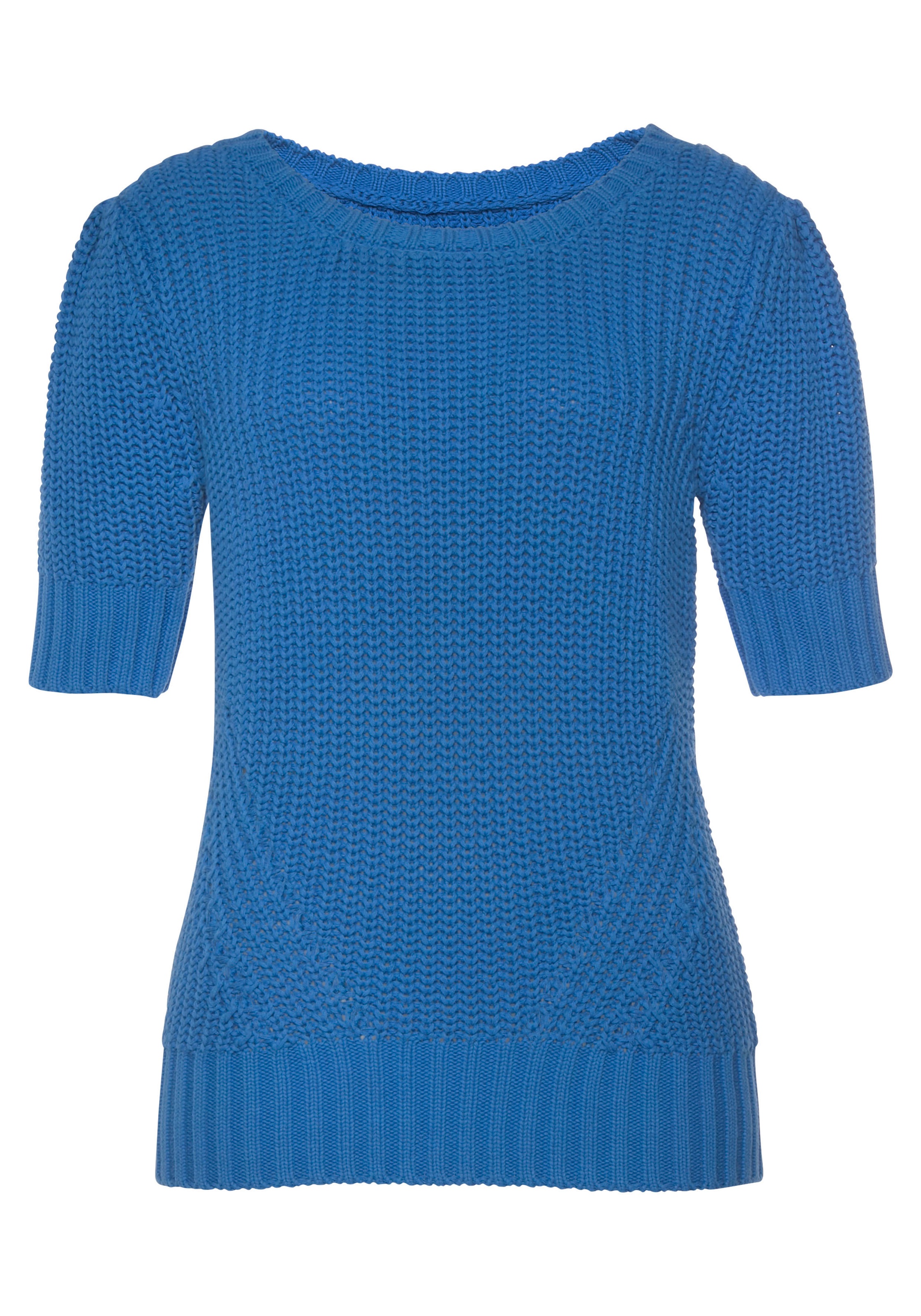 LASCANA Kurzarmpullover, mit Ajourmuster