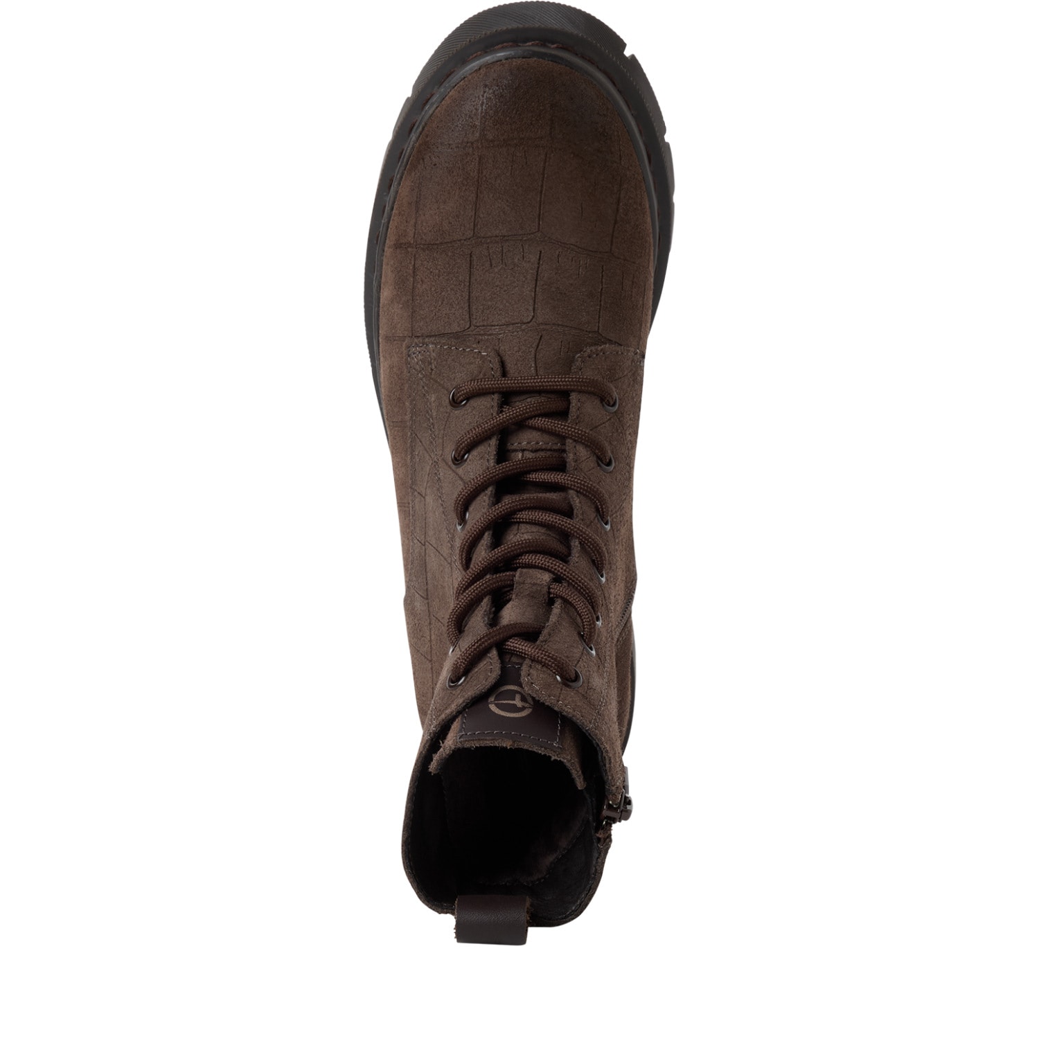 Tamaris Schnürboots  Schnürstiefelette, Chunky Boots mit logobedruckter Anziehlasche