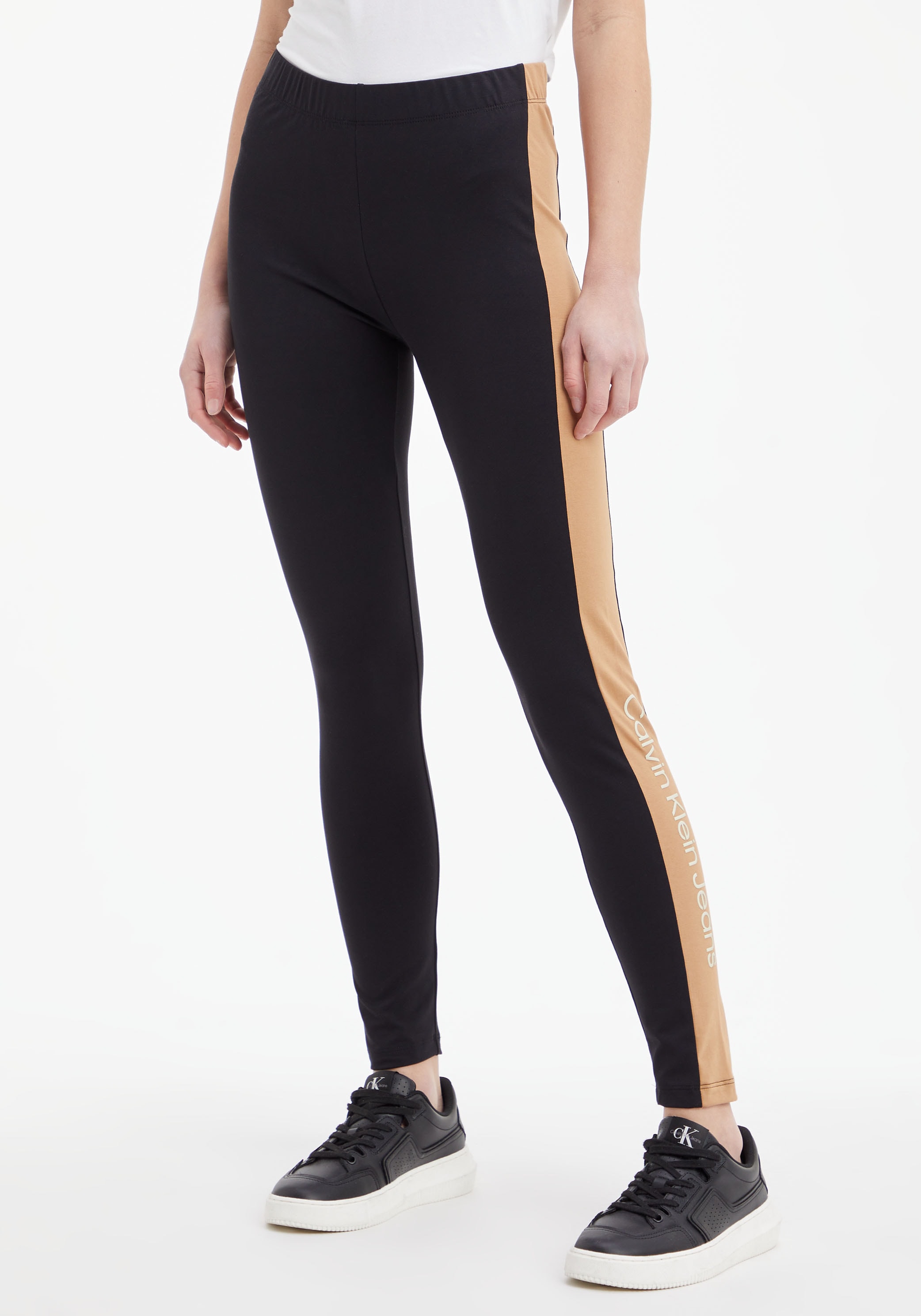 Leggings »COLOR BLOCKING LEGGINGS«, mit CK-Schriftzug in Kontrastfarbe