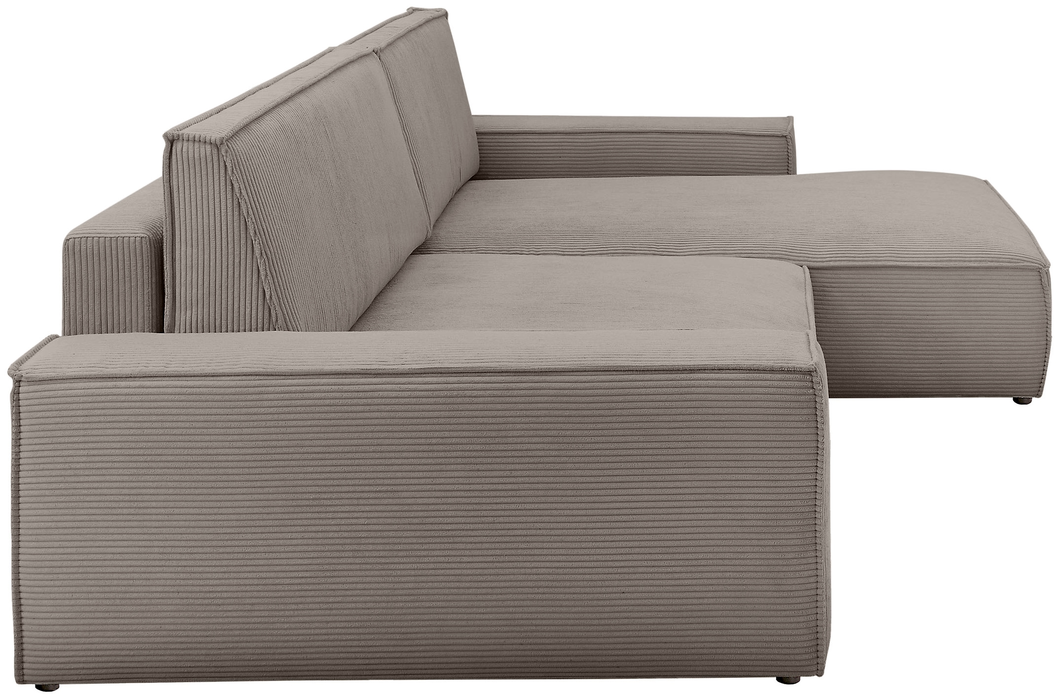 Home affaire Ecksofa »NEU: SHERWOOD XXL 284, Big-Sofa L-Form, tiefe Sitzfläche 95 cm, Cord«, Recamiere rechts/links, als Schlafsofa stellbar, Cord u. Leinenoptik