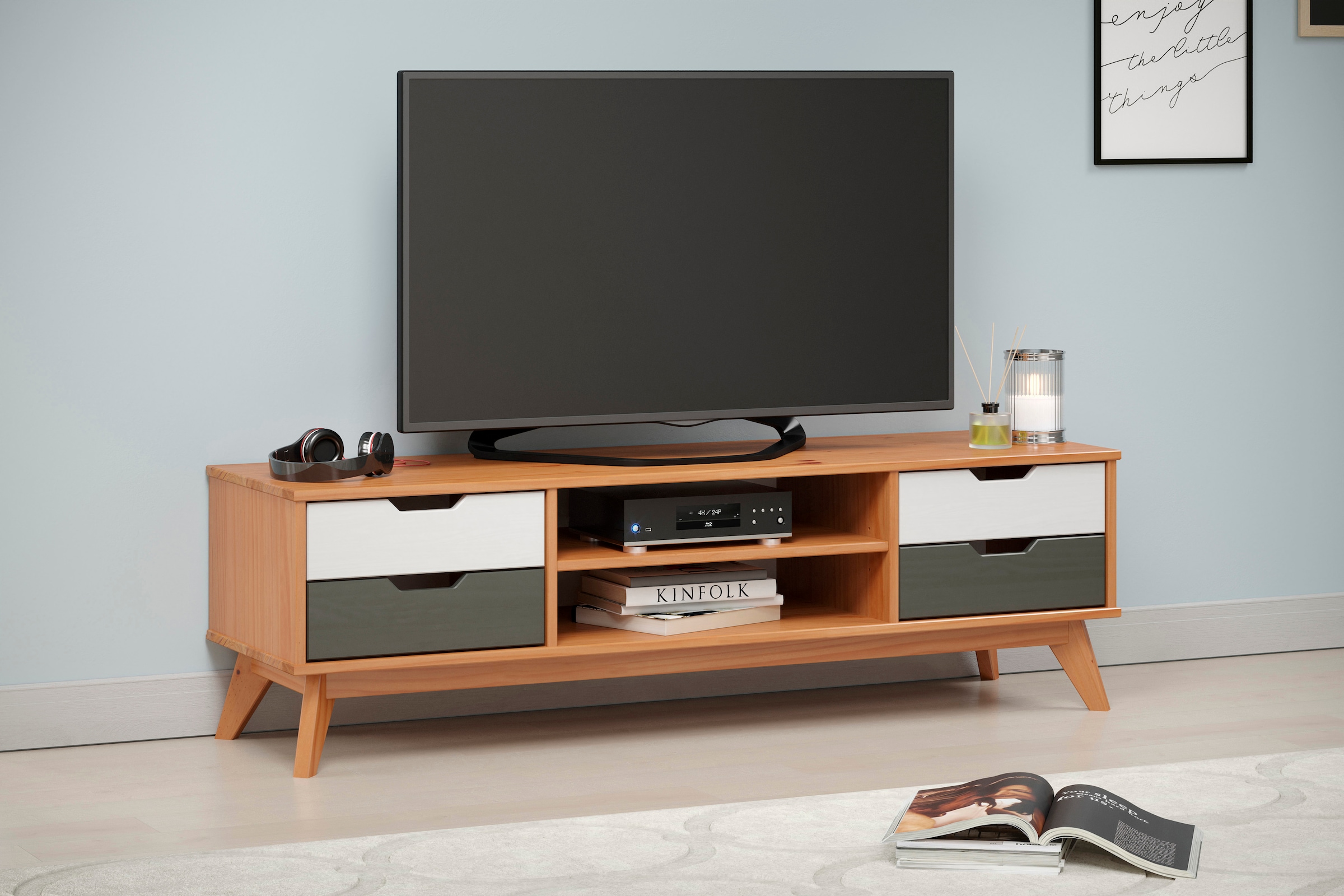 INTER-FURN Lowboard »Scandik«, Kommode aus massiver Kiefer