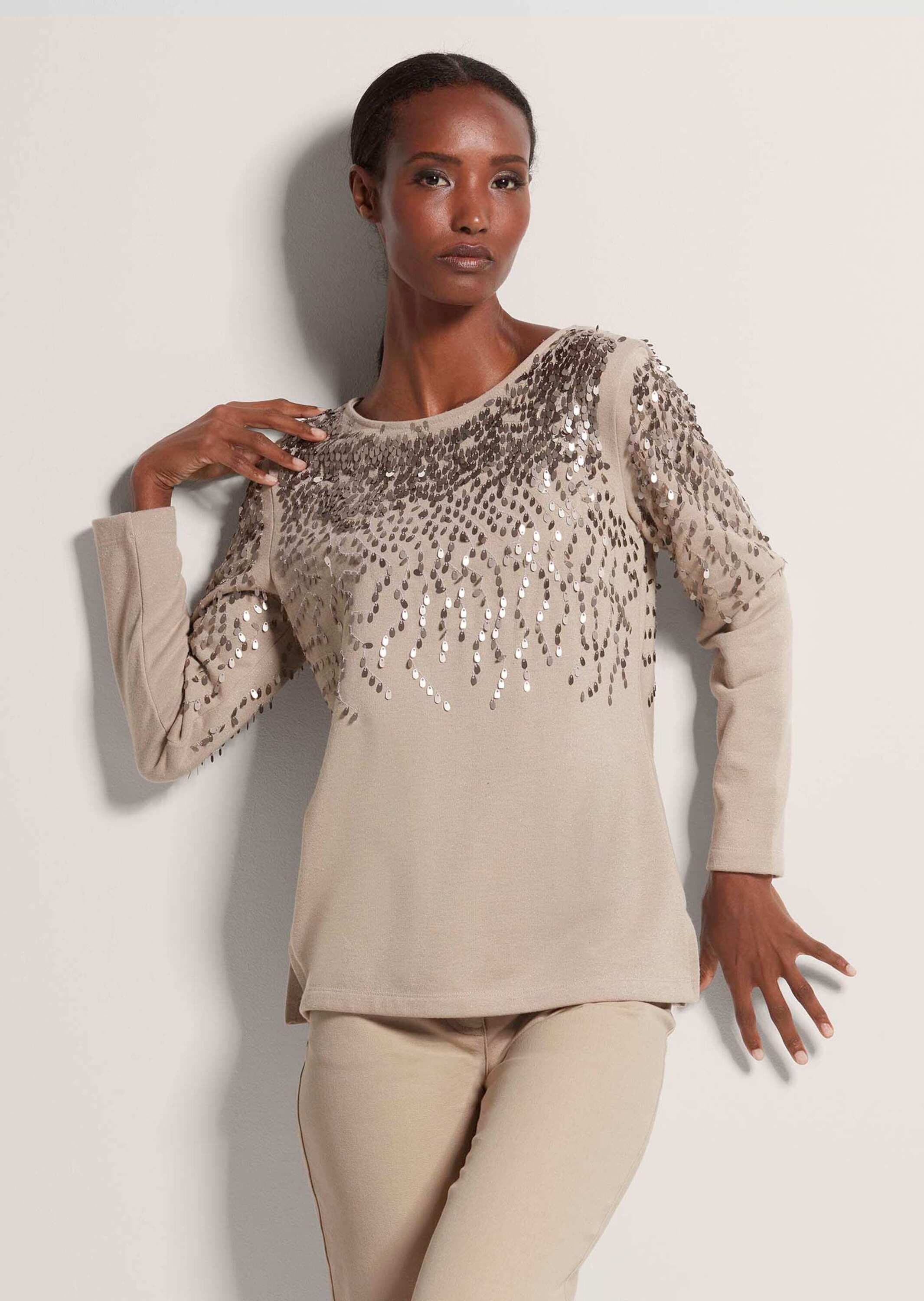 MADELEINE Langarmshirt »Sweatshirt Sweatshirt mit Glanz-Effekt«