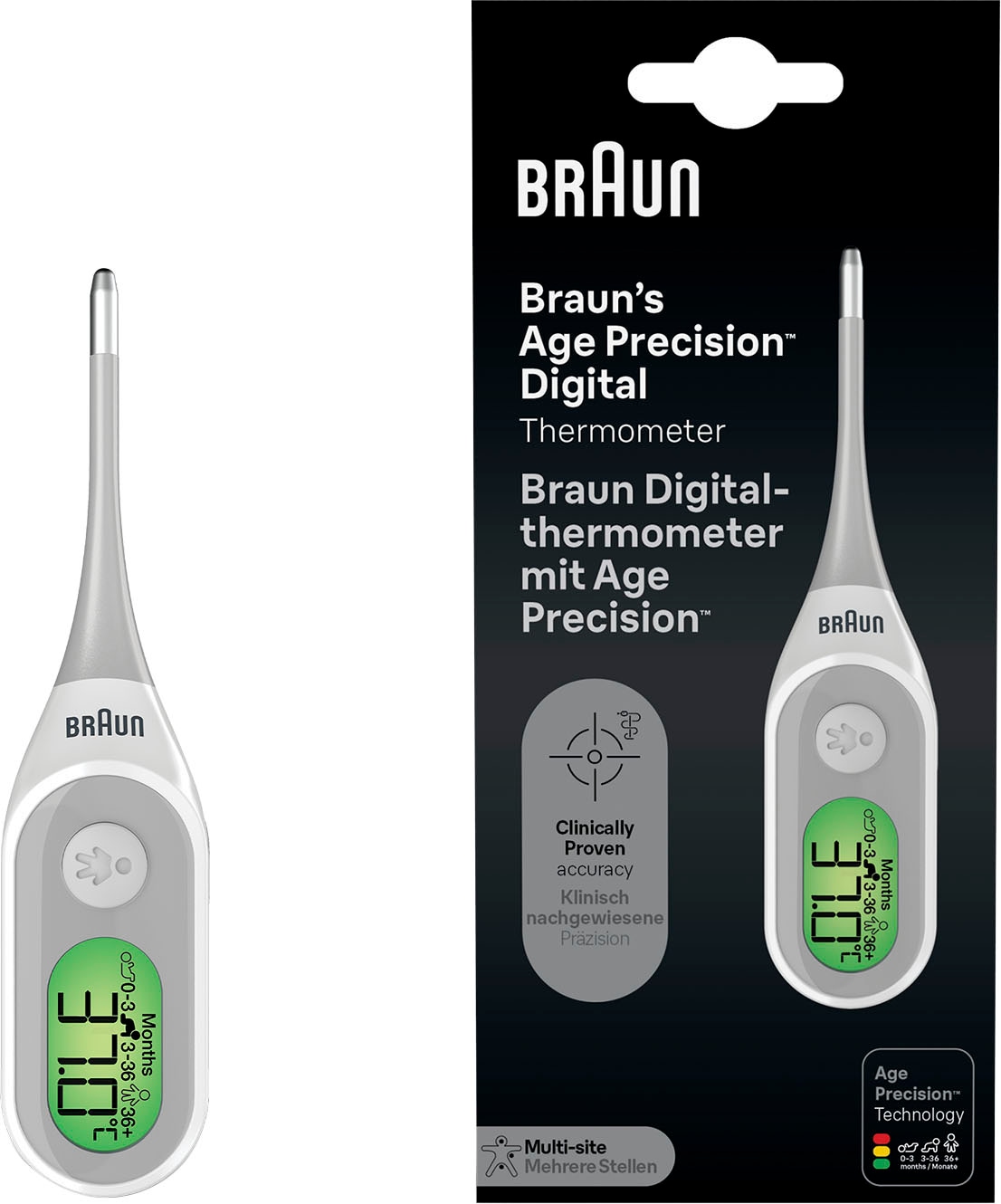 Braun Fieberthermometer »PRT2000 Digitalthermometer mit Precision®« Online Age Shop im OTTO