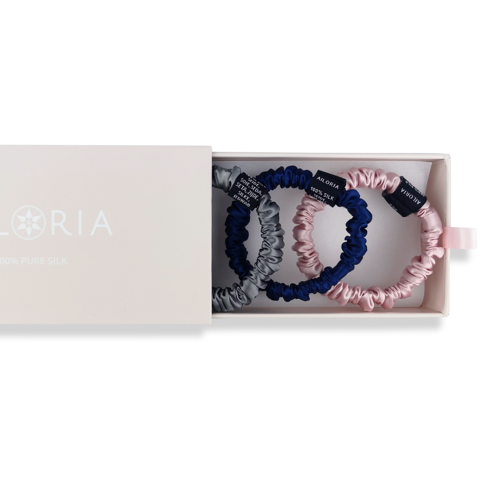 AILORIA Diadem »Set 3 Scrunchies S aus Seide DOUX«