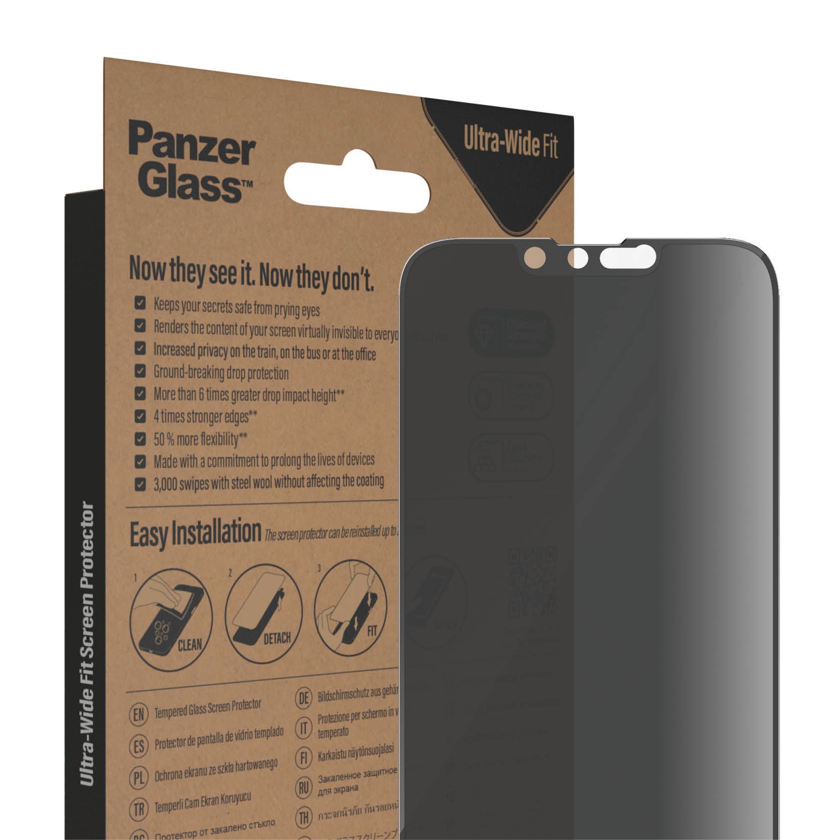 PanzerGlass Displayschutzglas »iPhone 14/13/13 Pro Ultrawide Privacy AB«