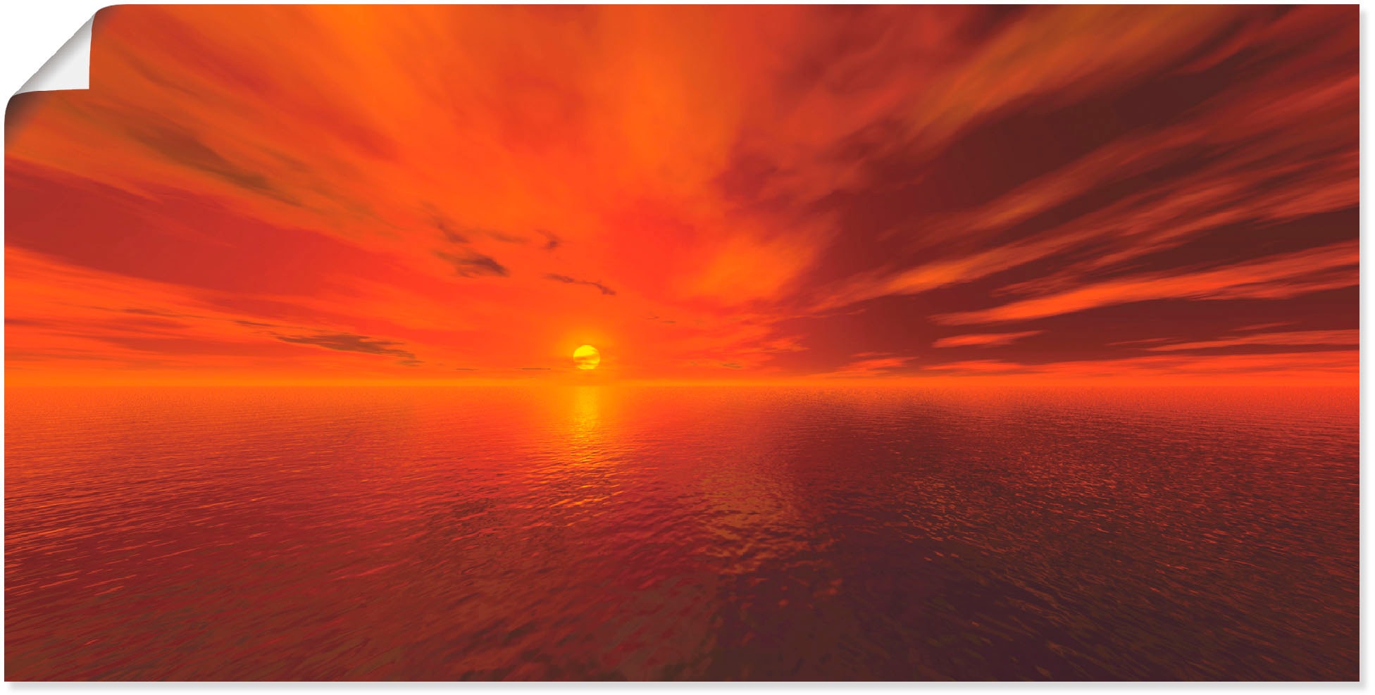 Artland Poster »Sonnenuntergang am Meer«, Sonnenaufgang & -untergang, (1 St.), als Leinwandbild, Wandaufkleber oder Poster in versch. Größen