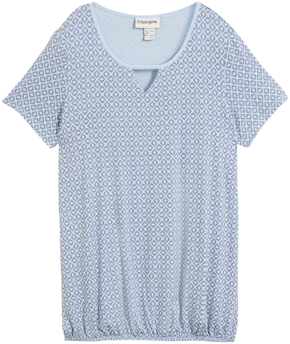 bonprix T-Shirt Regular Fit, Kurzarm-Design, mit Gummizug, aus Viskose und Elasthan