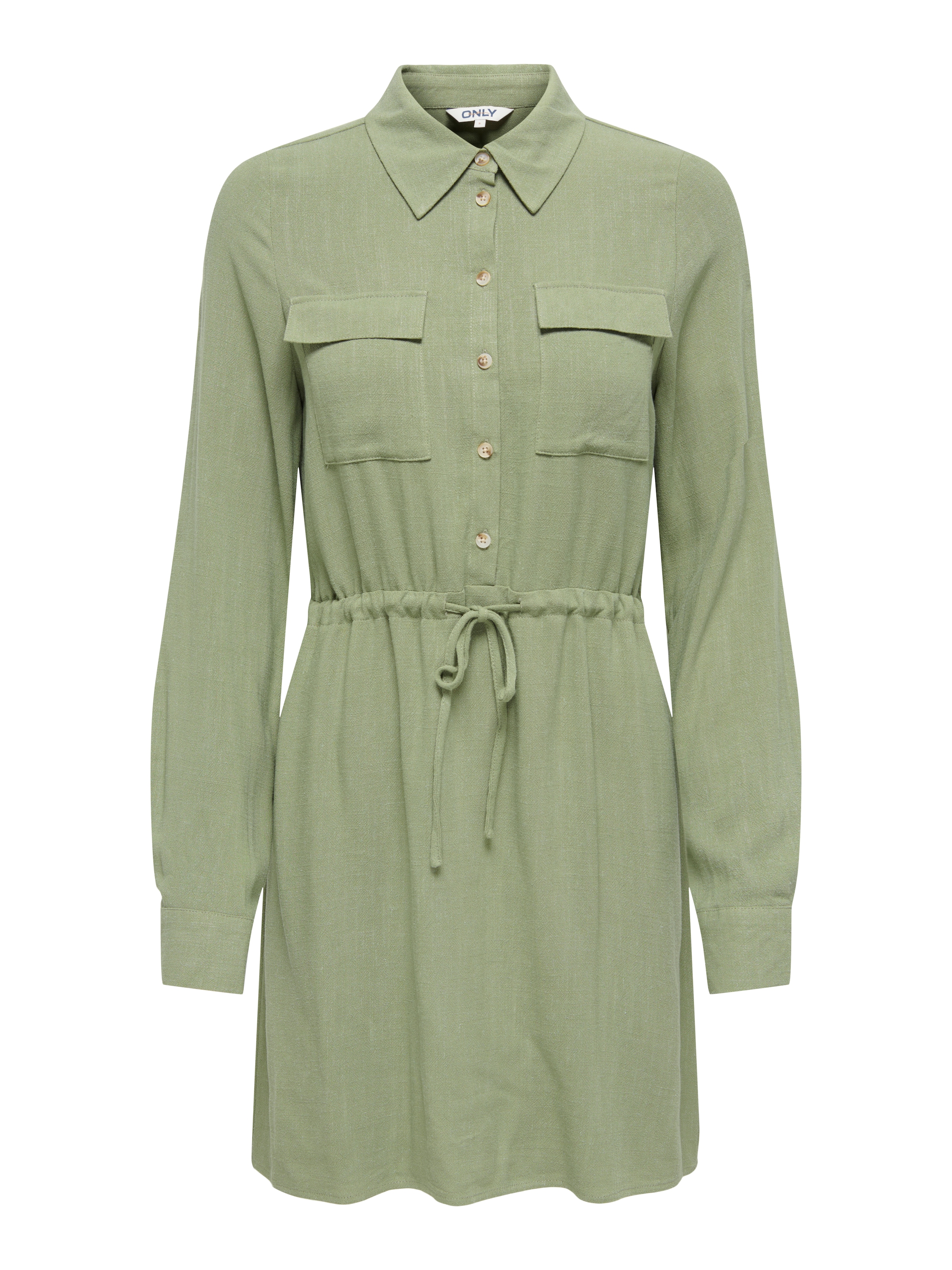 ONLY Blusenkleid »ONLSIESTA L/S LINEN BL SHIRT DRESS PNT« Viskosemischung, regular fit, mit Leinen