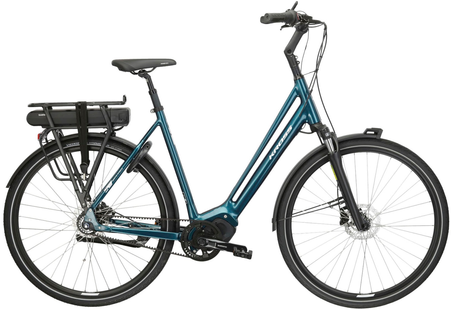 Kross »E-Citybike Sentio Hybrid 5.0 28 Zoll türkis« 7 Gang Shimano NEXUS Schaltwerk Nabenschaltung Mittelmotor 250 W Pedelec in schwarz, Größe 28...