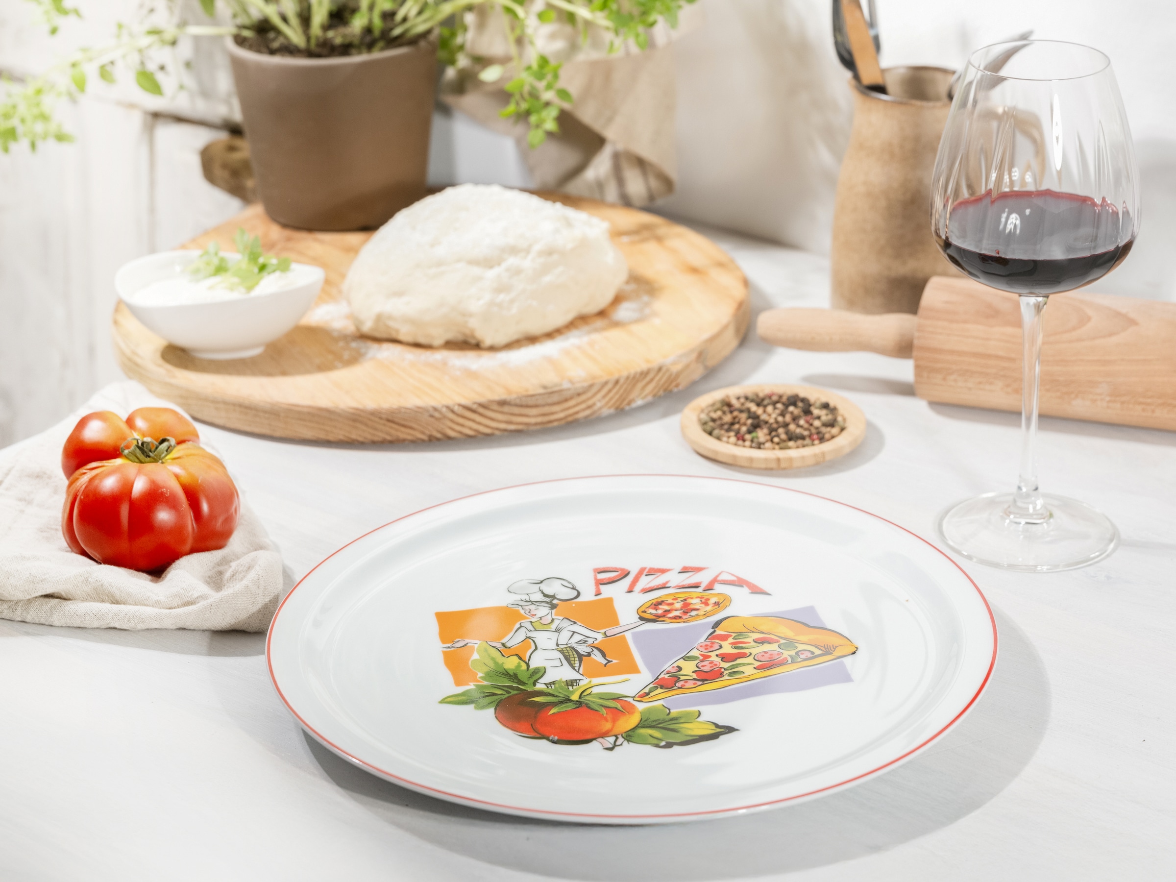 CreaTable Pizzateller »Milano Sofia, Teller-Set, 4-tlg.« Vielseitig einsetzbar, Europäische Qualität