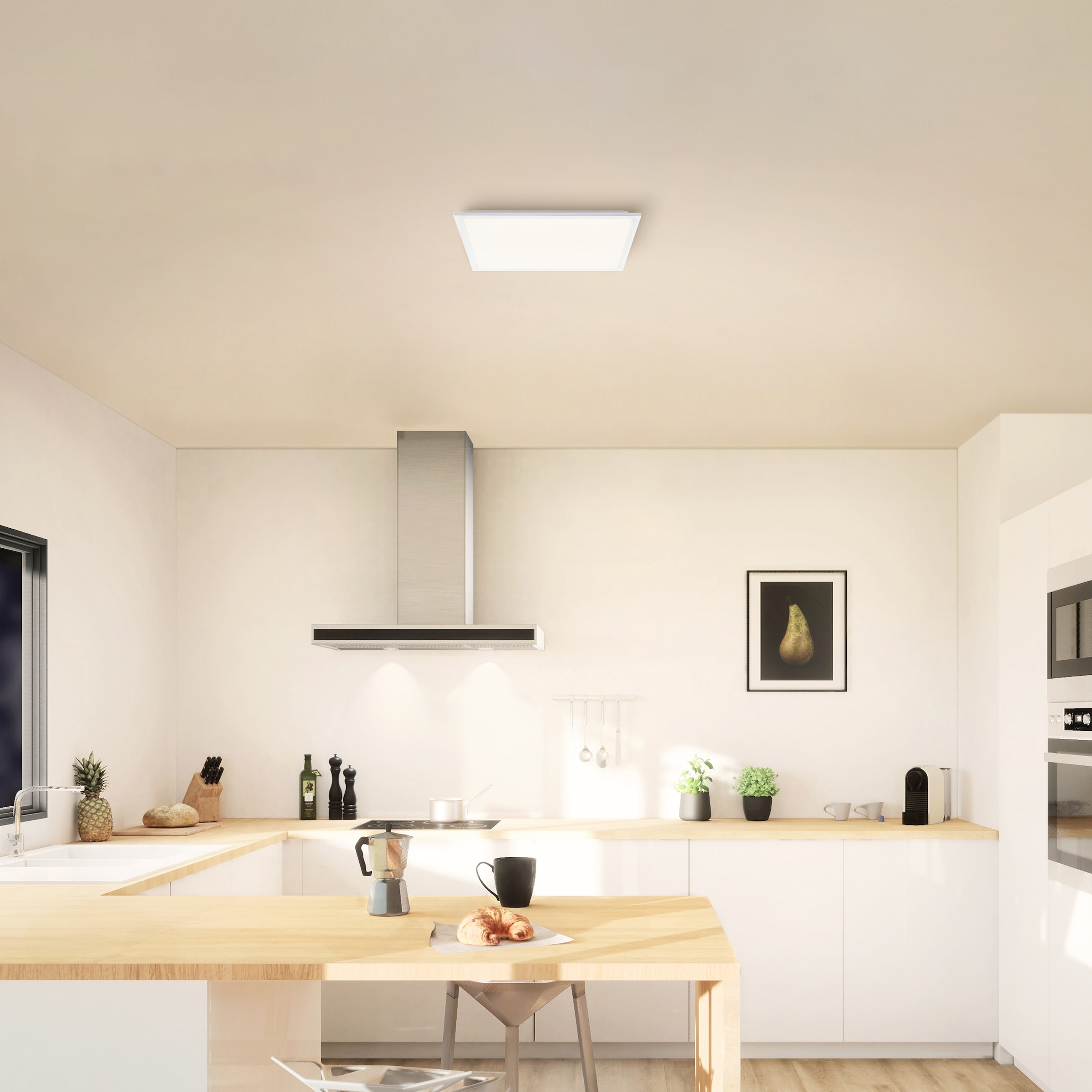 Brilliant LED Deckenleuchte »Briston«, 45 x 45 cm, 2700 lm, 2700 K, Aluminium, weiß