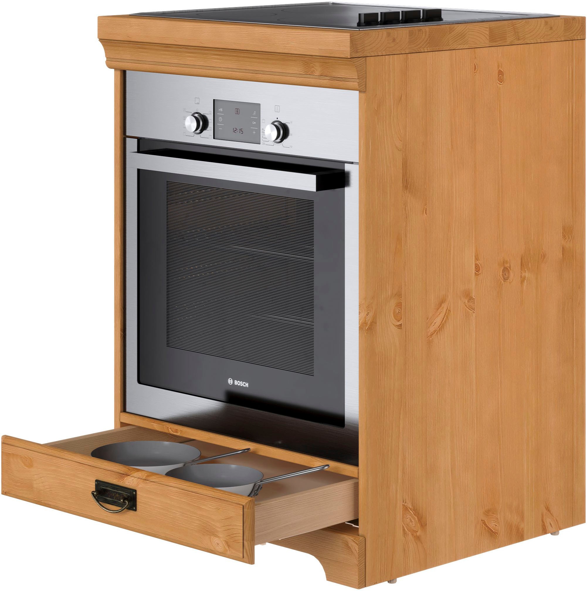 Home affaire Herdumbauschrank »Rügen« Breite 60 cm, Kiefer massiv, Nischenmaß Herd B/T/H 56,7/54,2/60,5 cm