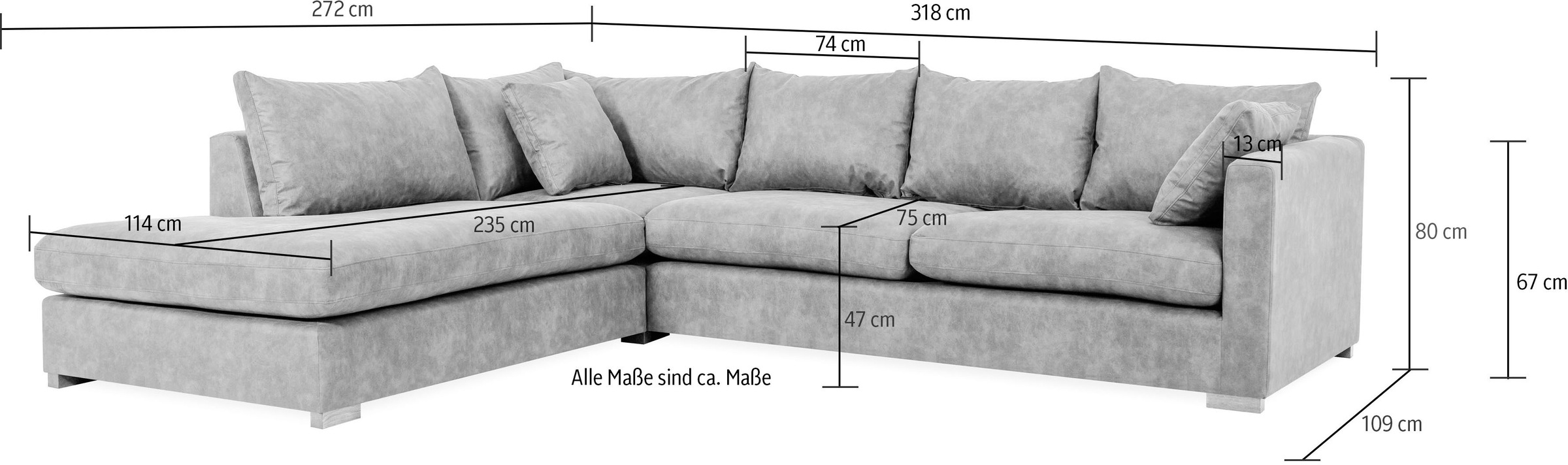 Guido Maria Kretschmer Home&Living Ecksofa »Arles, L-Form,«, extra tiefe Sitzfläche, in diversen Stoffqualitäten