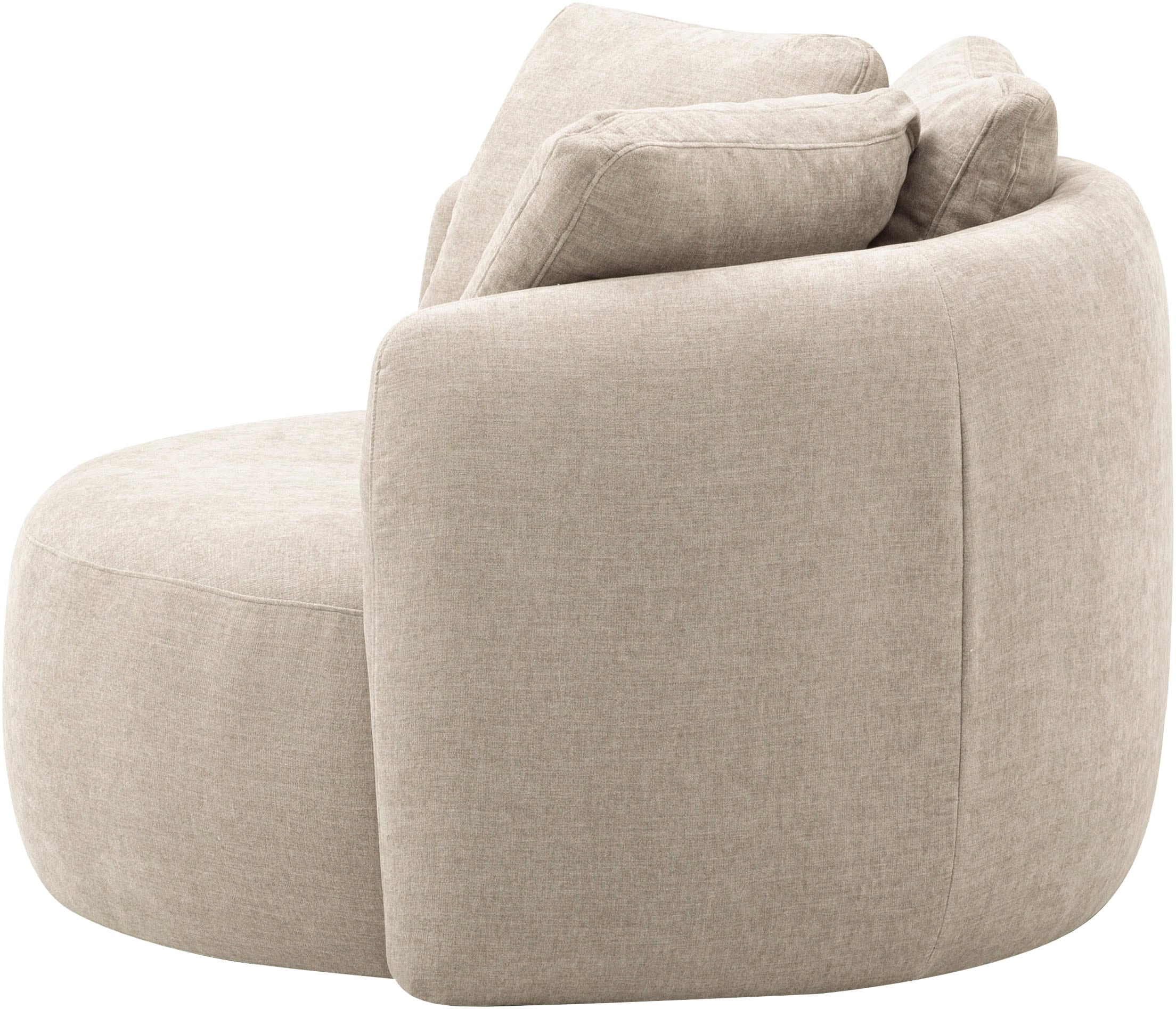 OTTO home Sessel »Kaarl, moderner Rundsessel, Loungesessel, Loveseat« Webstoff, in fünf Farben, inkl. Rückenkissen, zeitloses Design