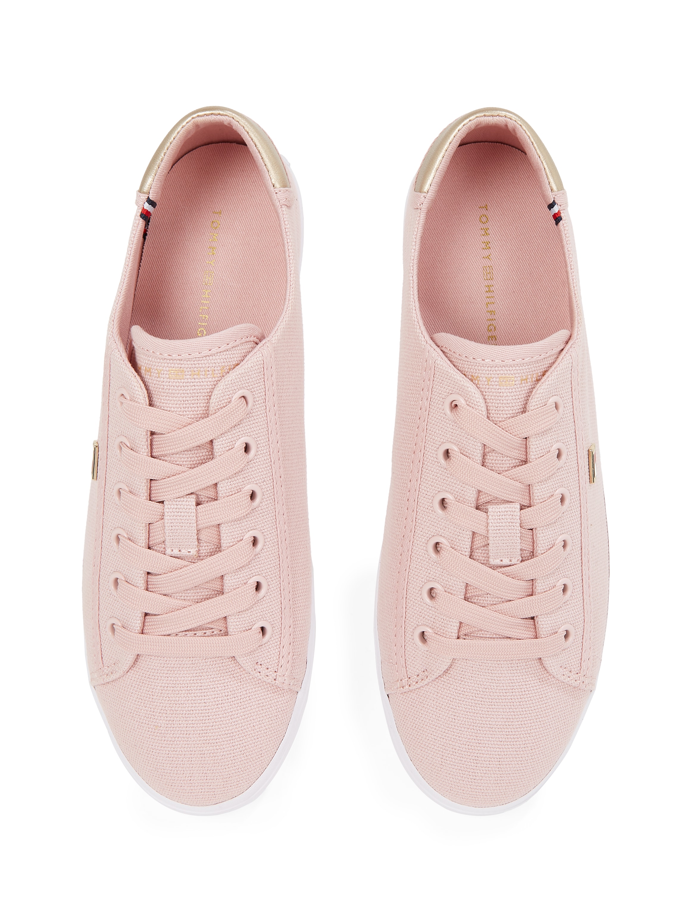 Tommy Hilfiger Plateausneaker »VULC CANVAS LACE UP SNEAKER«, Freizeitschuh, Halbschuh, Schnürschuh, in schmaler Form