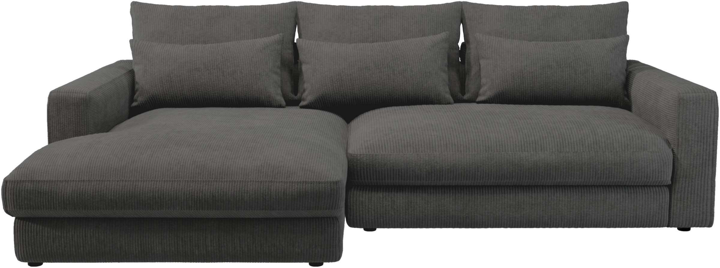 Home affaire Ecksofa »Darwin, viele Kissen, extra tiefe Sitzfläche, 271/89/171 (B(H/T)«, gemütlich und weich, L-Form, mit extra softem Sitzkomfort, Cord