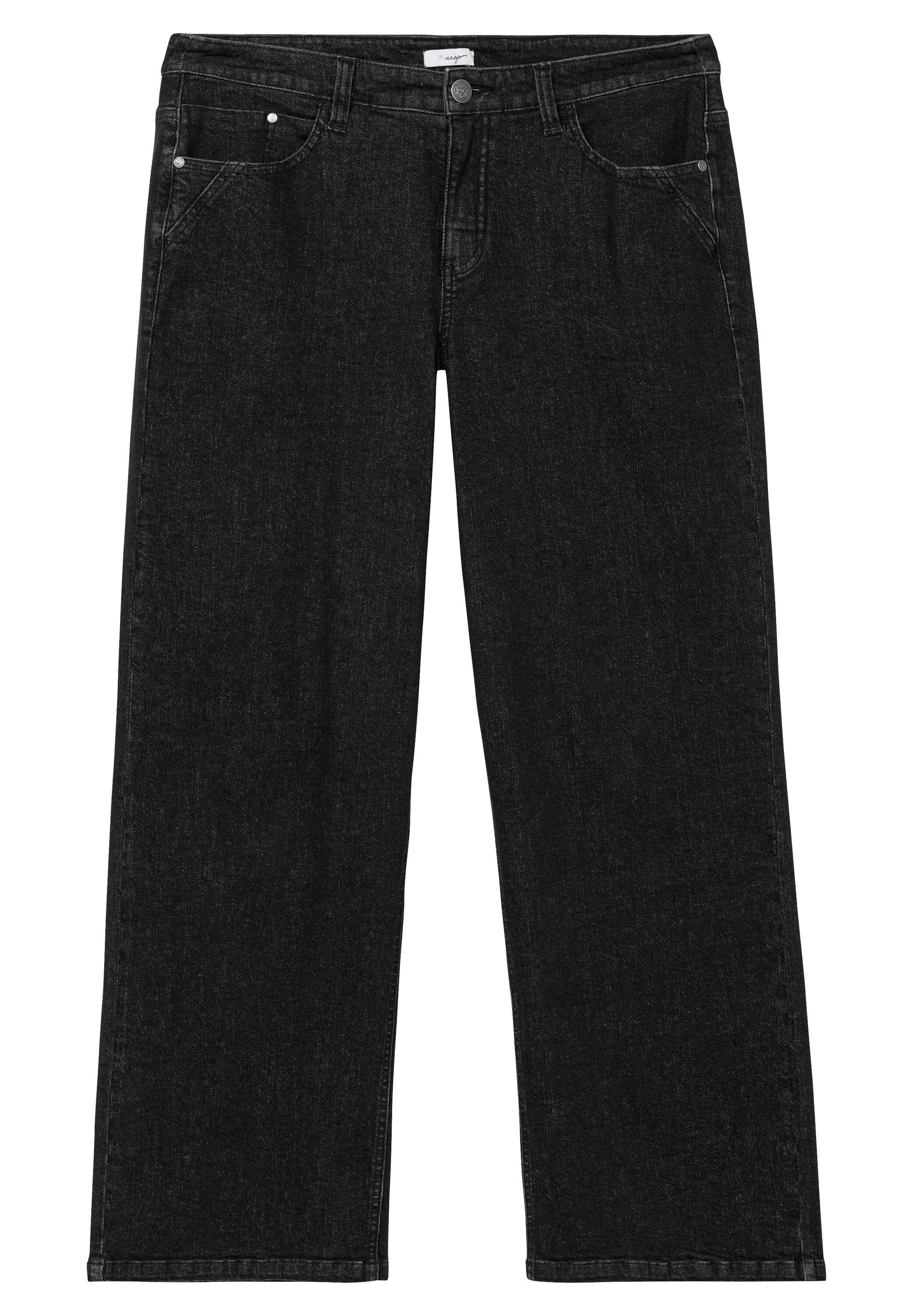 Sheego 5-Pocket-Jeans »Weite Jeans Jeans in durchgehend weiter Beinform« ELLA für kräftige Oberschenkel und Waden