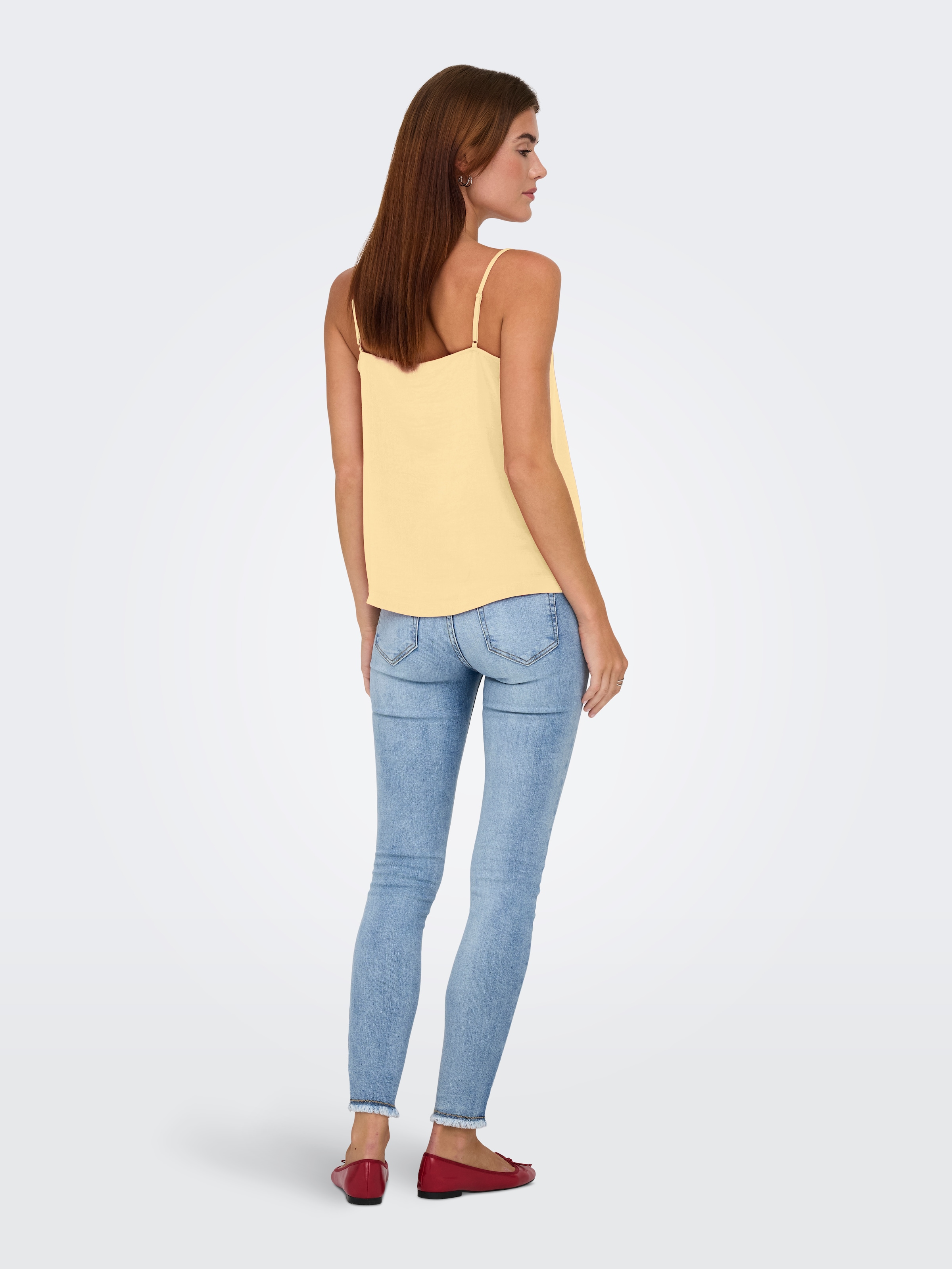 ONLY Spaghettitop »ONLDEBBIE SINGLET NOOS WVN« Kunstfaser, regular fit, Rundhals