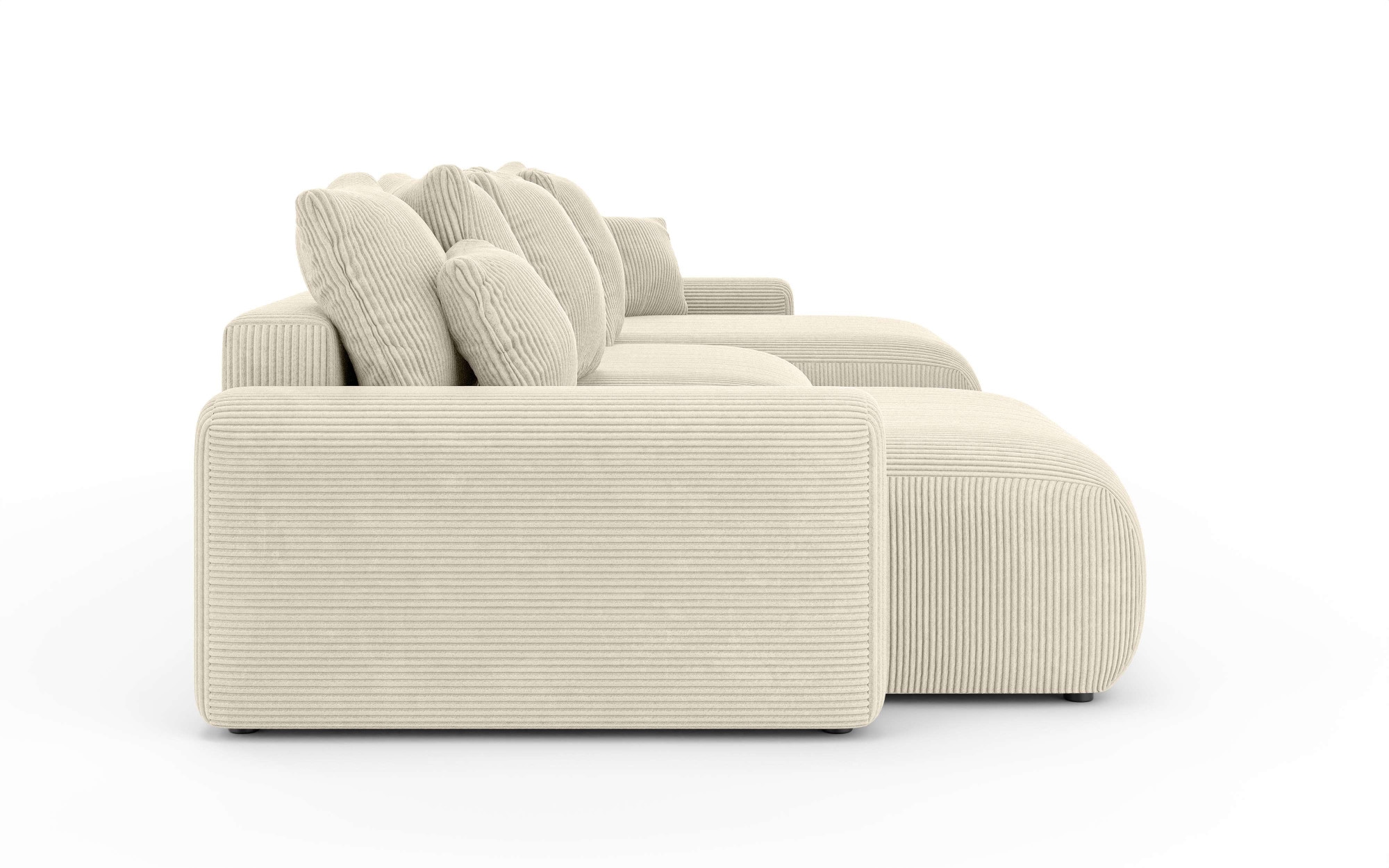 Home affaire Wohnlandschaft »LAKESIDE mit Bettfunktion und Bettkasten, Maße B/T/H: 332,5/142/84 cm« U‑Form mit vielen Kissen und Wellenunterfederung