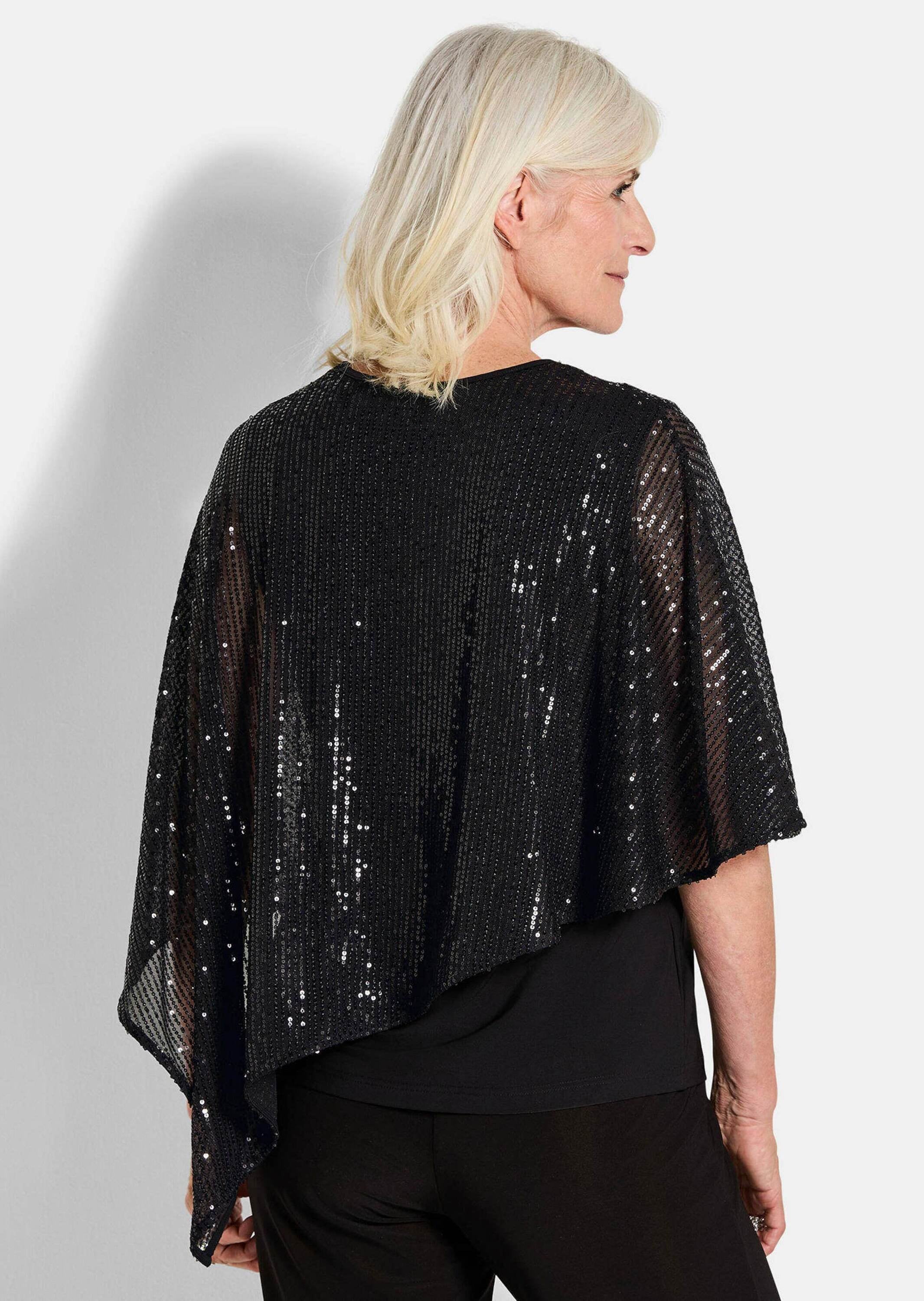 GOLDNER Kurzarmshirt »Shirt mit Pailletten«