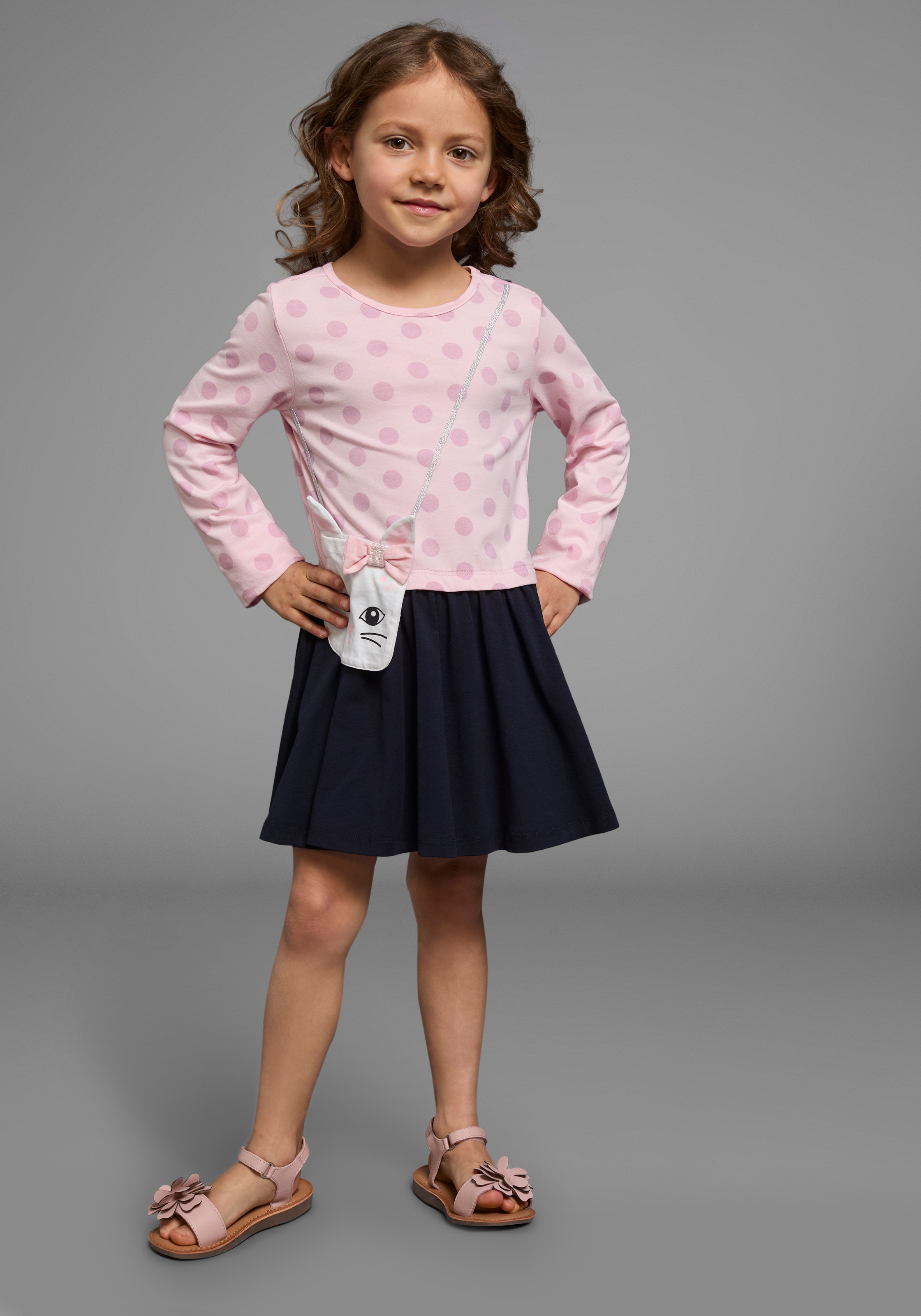 KIDSWORLD Jerseykleid »für kleine Mädchen«, ideal für festliche Anlässe, kniefreie Länge